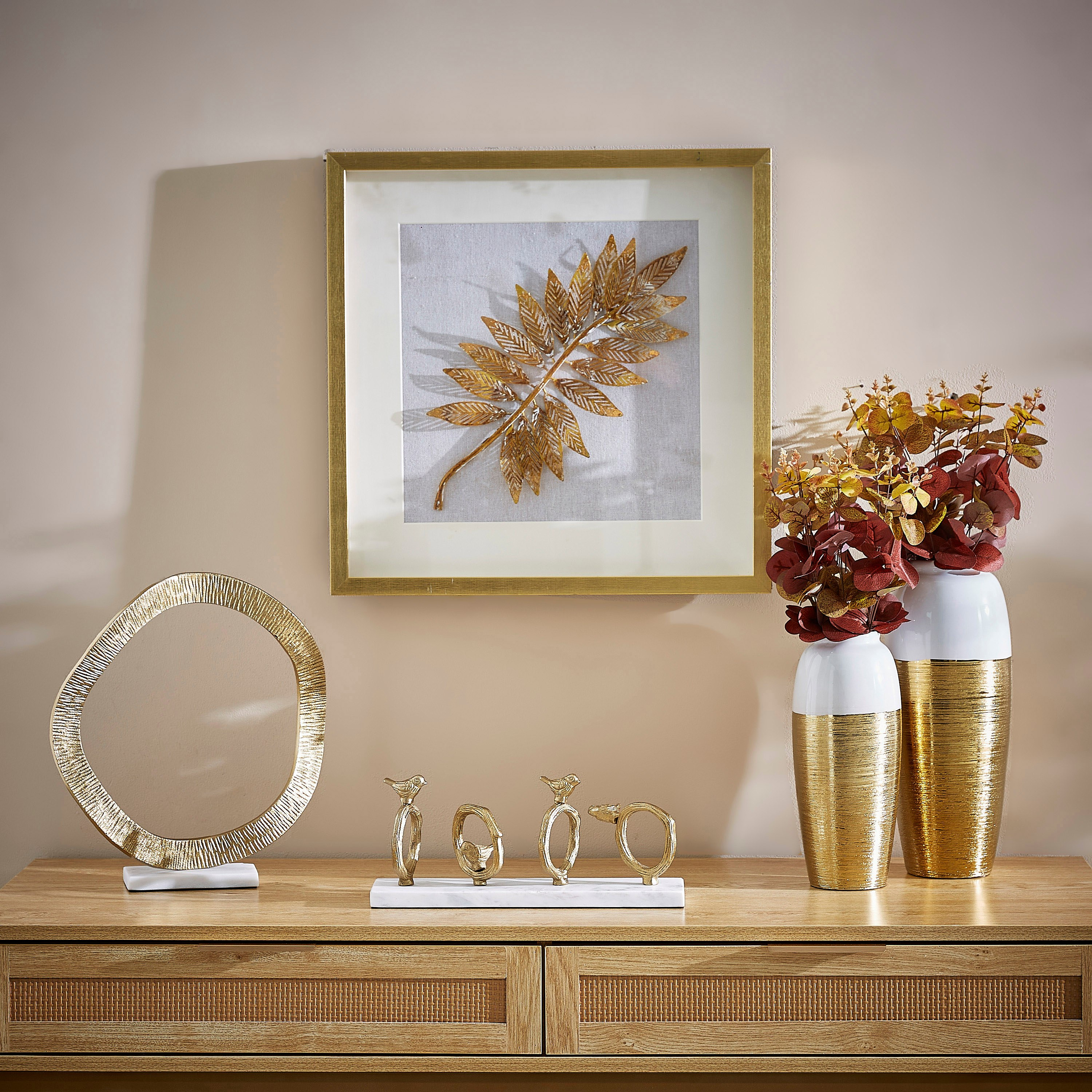 Inaara Metal Disc Abstract Sculpture - 26x10x40 cm-hbxhomeware-homedecor-figurinesandornaments-image-4