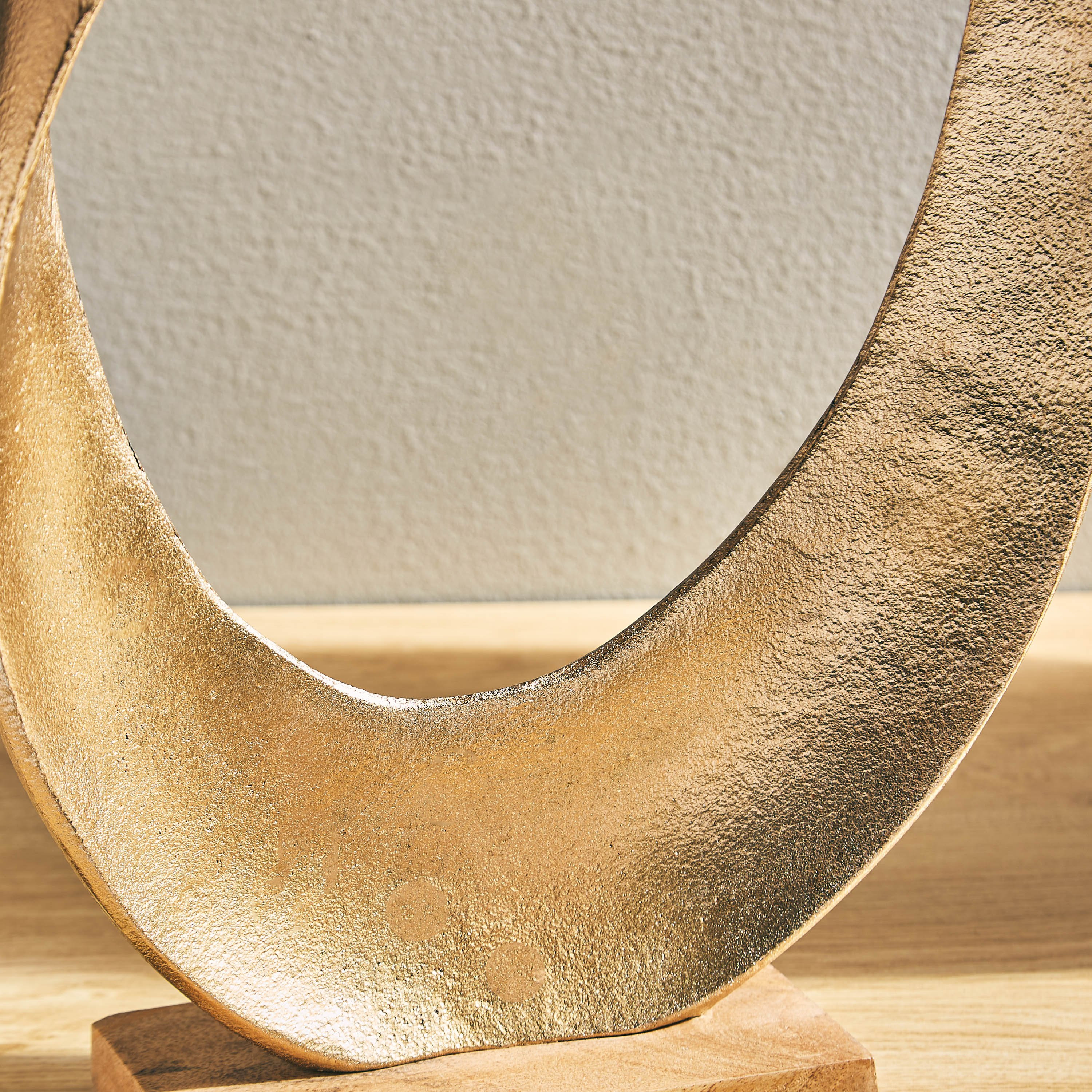 Inaara Metal Half Disc Abstract Sculpture - 26x10x34 cm-hbxhomeware-homedecor-figurinesandornaments-image-3