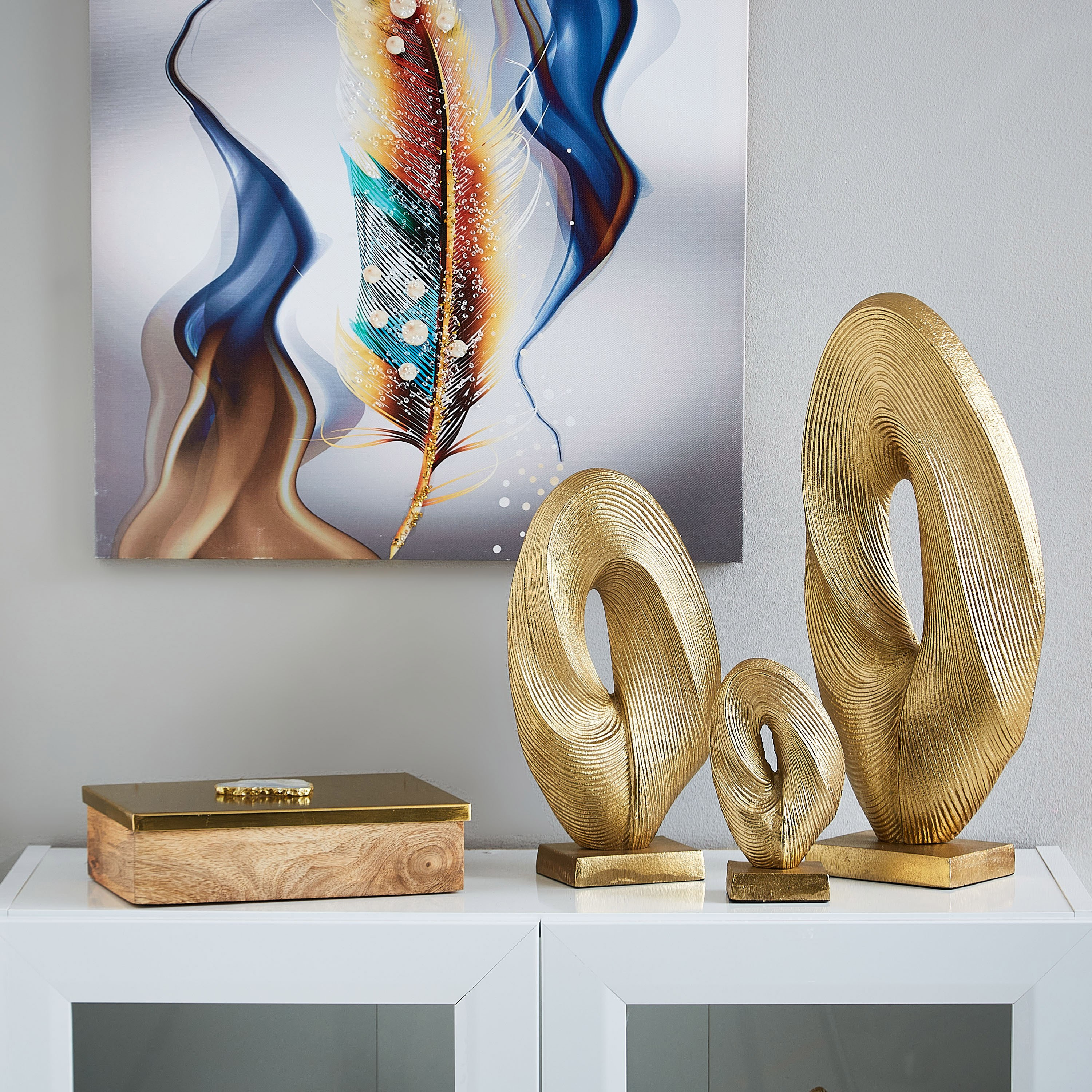 منحوتة معدنيّة متوسّطة بتصميم حبل من إنارة - 18x9x35 سم-hbxhomeware-homedecor-figurinesandornaments-image-3