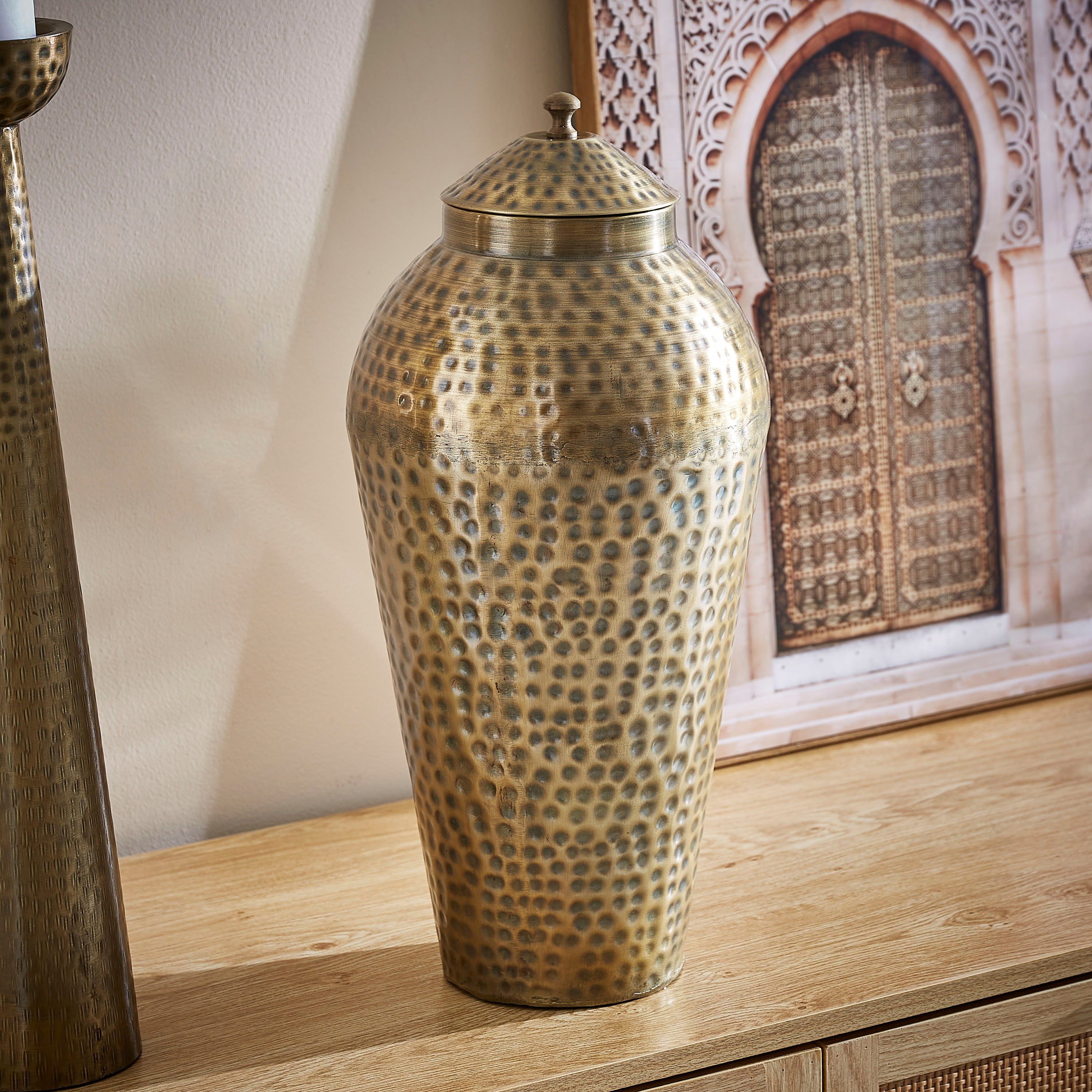 Inaara Metal Textured Floor Jar - 20x20x60 cm-PROMO_HB_AE_B1G1_250925-image-1