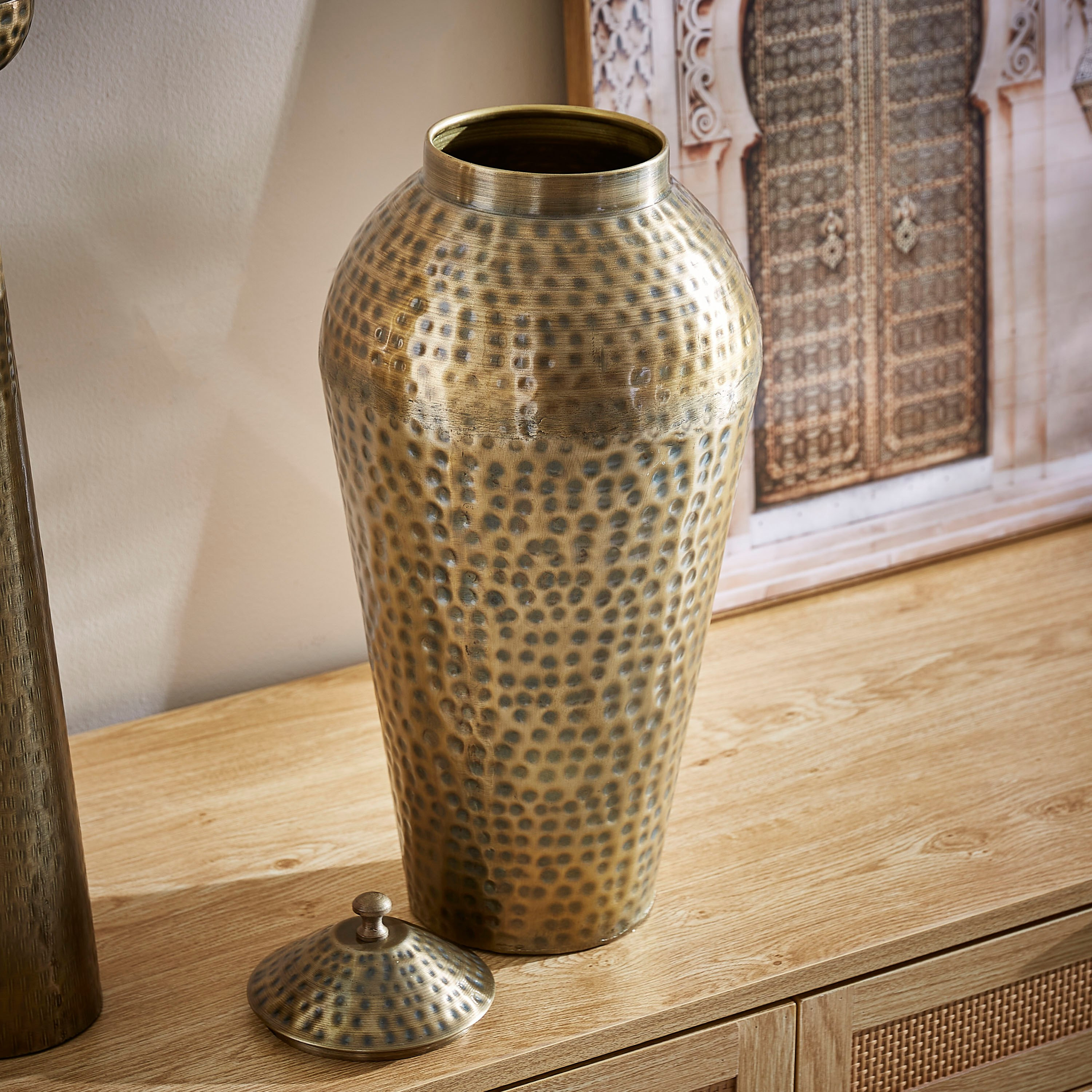 Inaara Metal Textured Floor Jar - 20x20x60 cm-PROMO_HB_AE_B1G1_250925-image-2