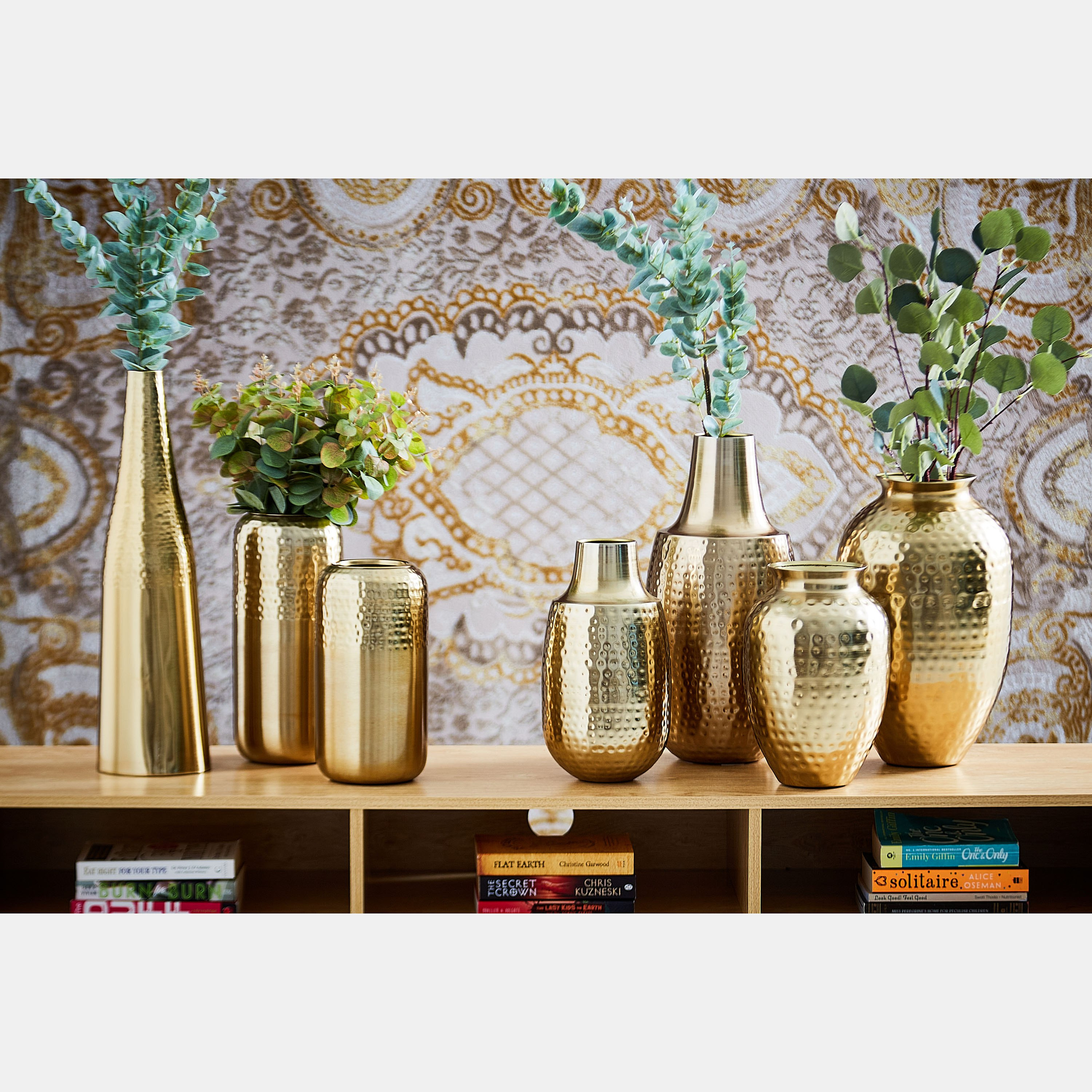 مزهرية معدنية طويلة مخروطية الشكل من إنارة - 15×15×50 سم-hbxbedroom-decorandaccessories-vases-image-4