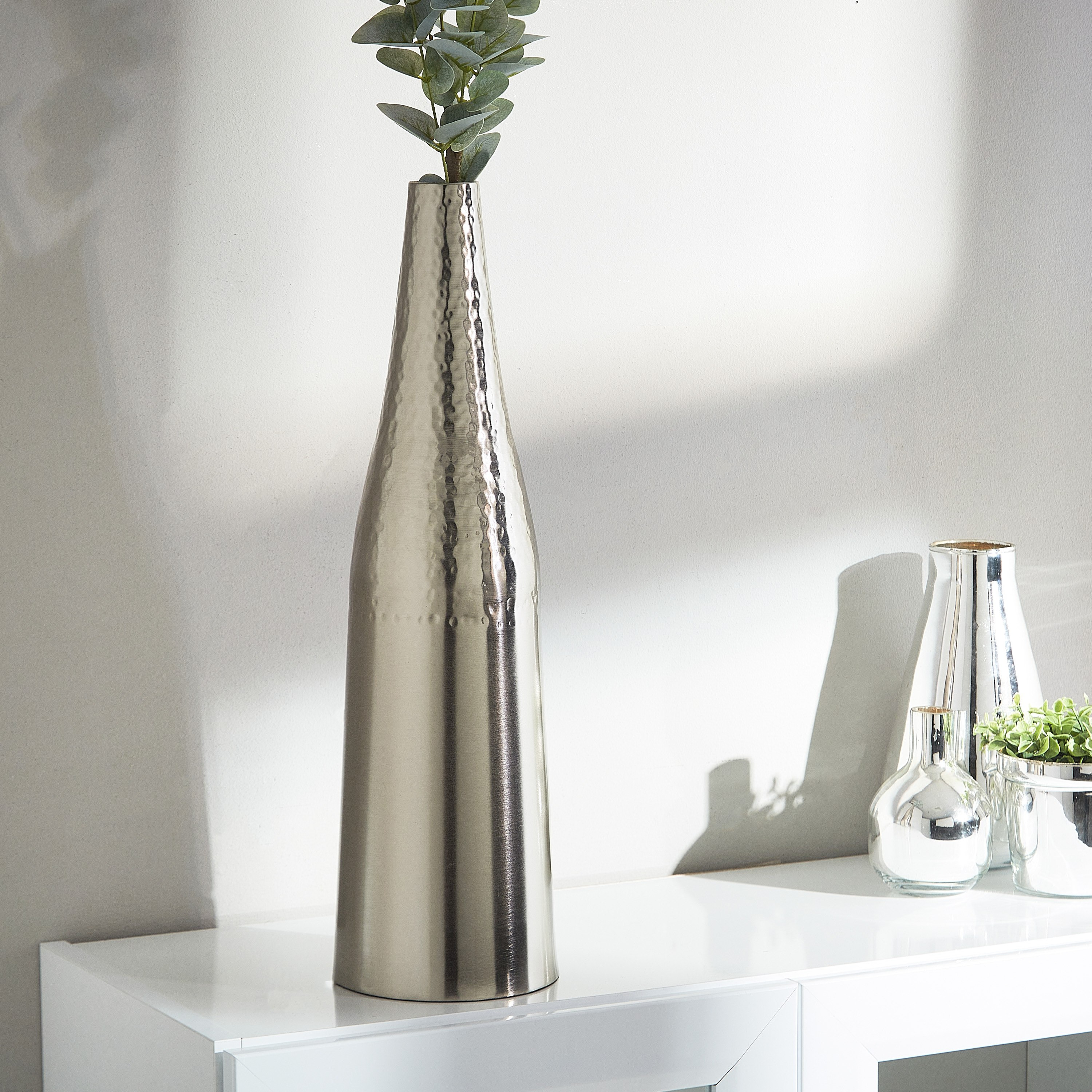 Inaara Small Metal Conical Vase - 15x15x50 cm-hbxbedroom-decorandaccessories-vases-image-1