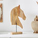 Scout Wooden Horse Bust Figurine - 28x12.5x49 cm-Figurines and Ornaments-thumbnailMobile-1