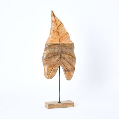 Scout Wood Fern Leaf Sculpture - 25x8.5x62 cms