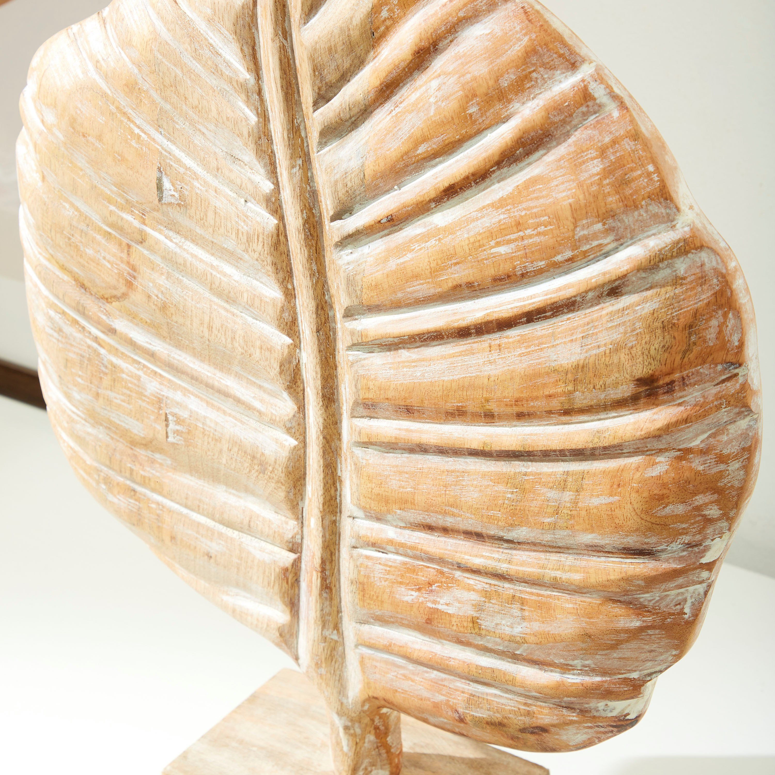 Scout Wood Textured Large Peepal Leaf Accent - 31x11.5x43 cm-hbxhomeware-homedecor-figurinesandornaments-image-3