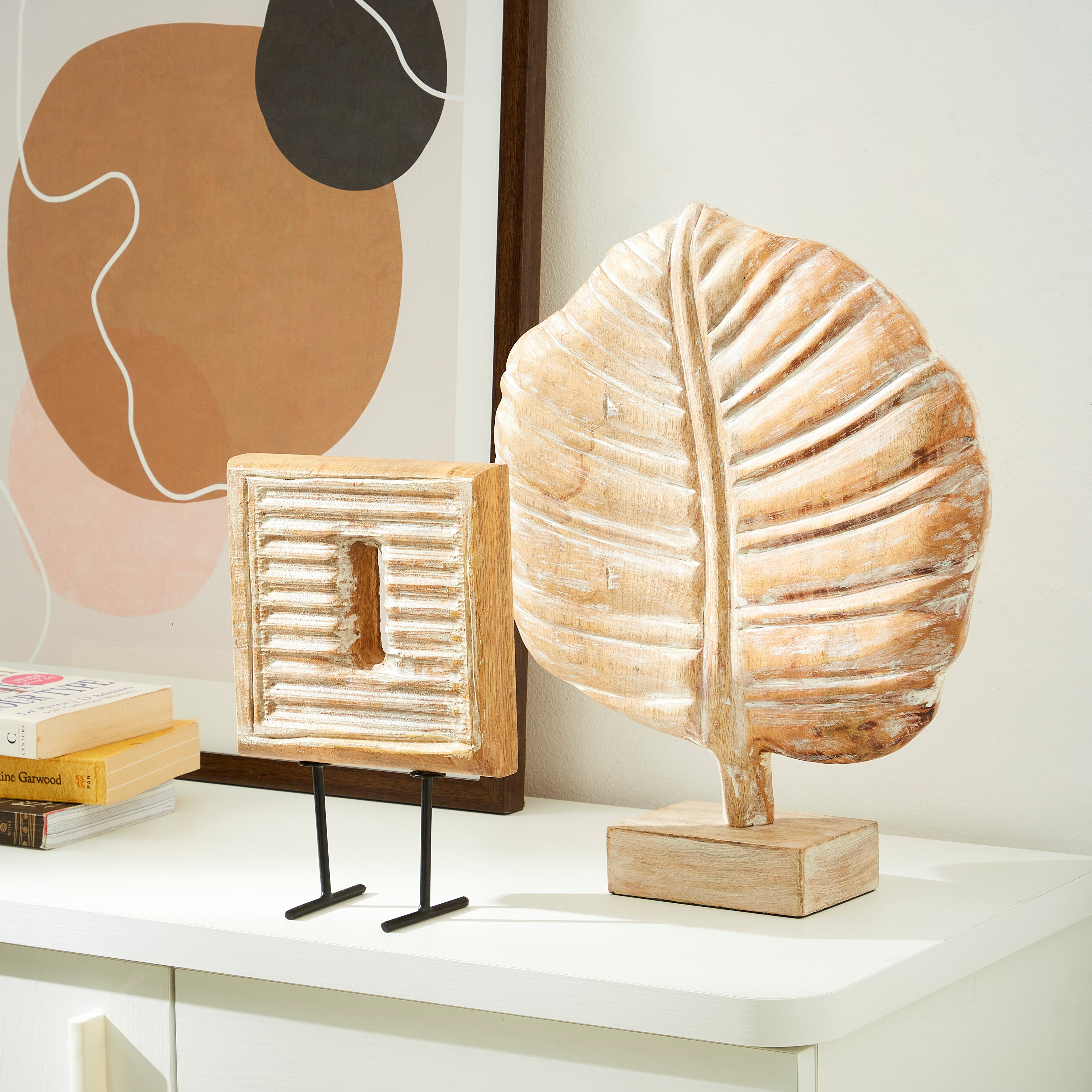 Scout Wood Textured Large Peepal Leaf Accent - 31x11.5x43 cm-hbxhomeware-homedecor-figurinesandornaments-image-4