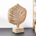 Scout Wood Textured Small Peepal Leaf Accent - 22x9x29 cm-Figurines and Ornaments-thumbnailMobile-0