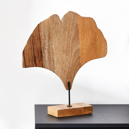 Scout Wood Ginko Leaf Sculpture - 39x9.5x39 cm-Figurines and Ornaments-image-1