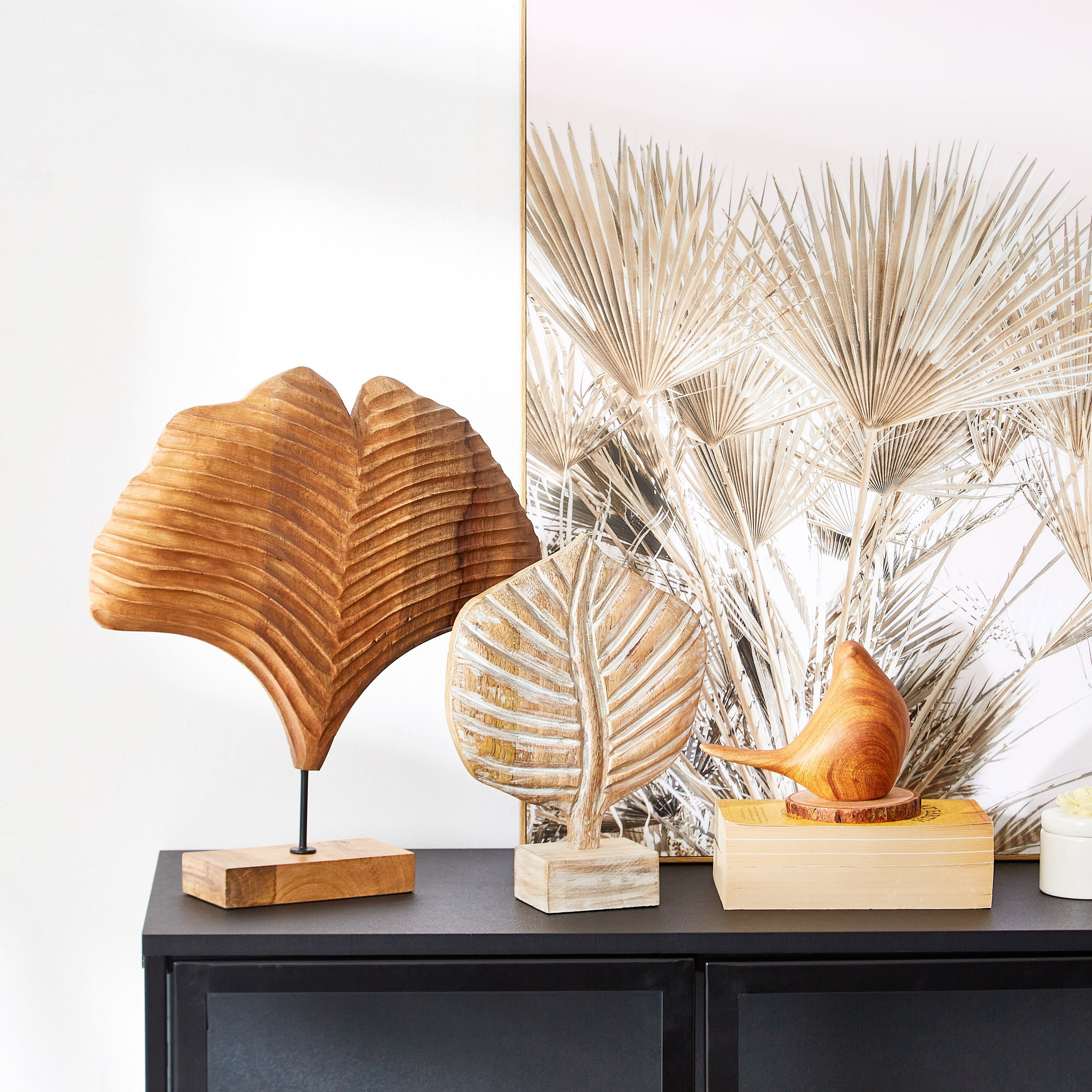 Scout Wood Ginko Leaf Sculpture - 39x9.5x39 cm-hbxhomeware-homedecor-figurinesandornaments-image-4