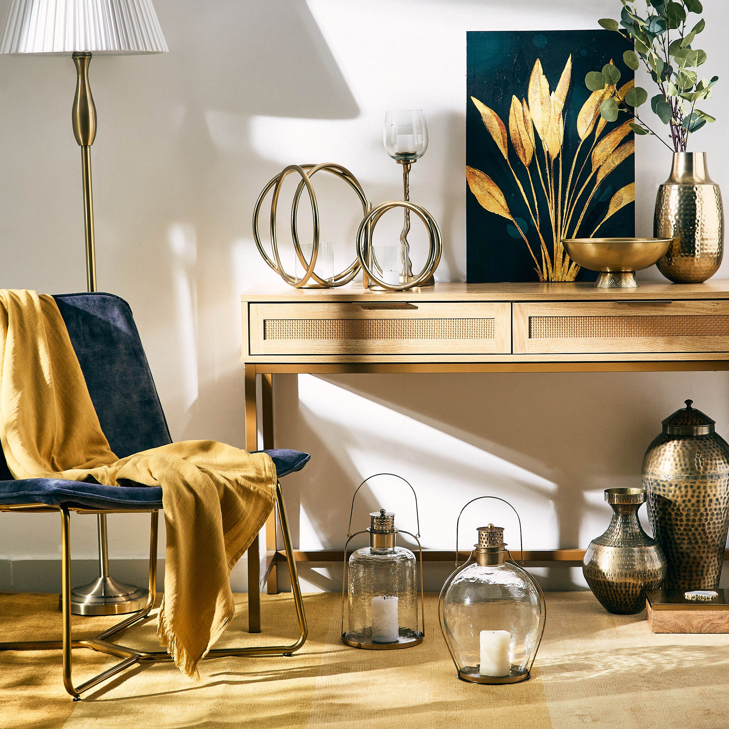 حامل شموع فرع معدني من إنارة - 28×28×28 سم-hbxlivingroom-decorandaccessories-candleholders-image-4