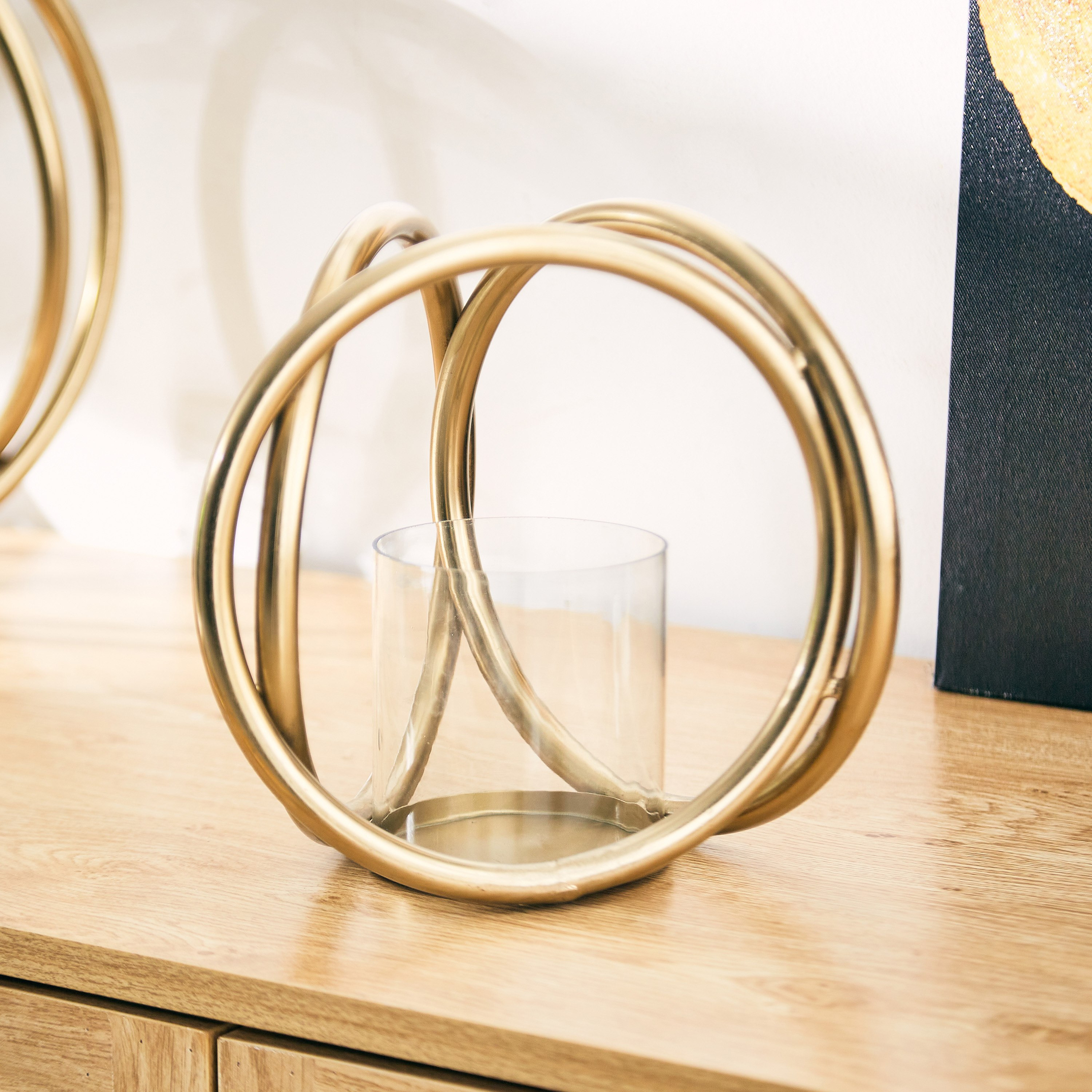 حامل شموع معدني من إنارة - 20x20x20 سم-hbxlivingroom-decorandaccessories-candleholders-image-1