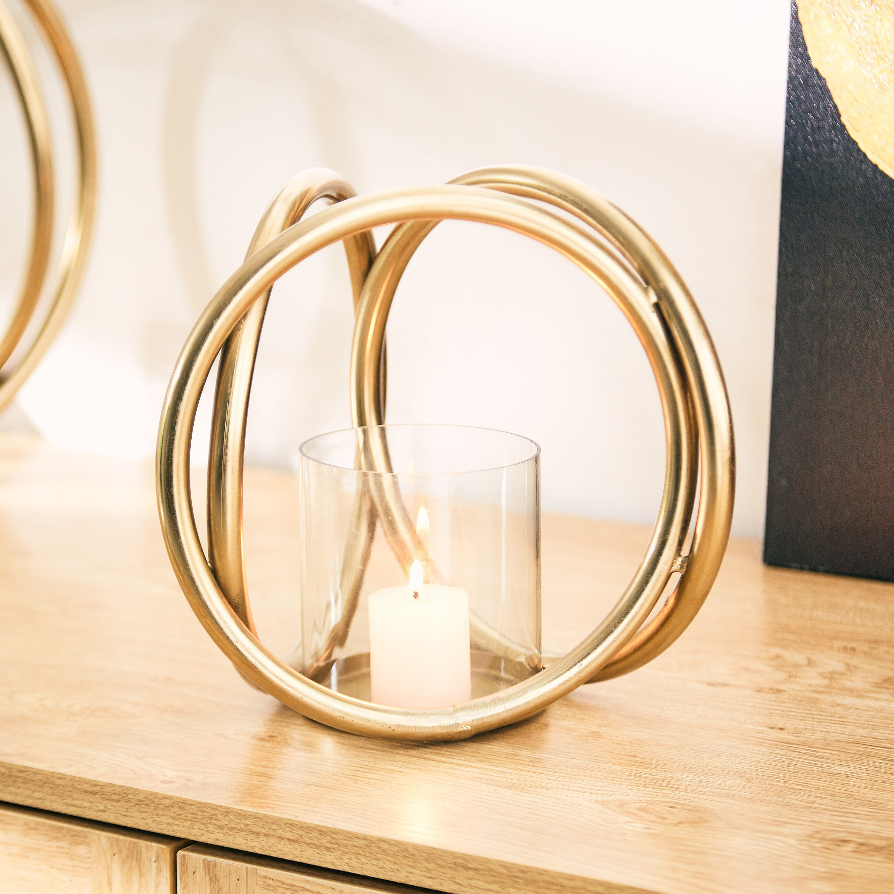 حامل شموع معدني من إنارة - 20x20x20 سم-hbxlivingroom-decorandaccessories-candleholders-image-2