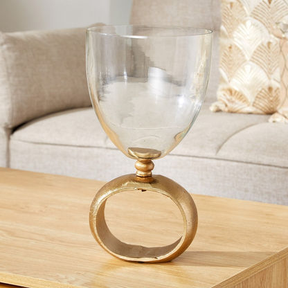 Scout Glass Sphere Hurricane Candle Holder with Stand - 20x20x25 cms