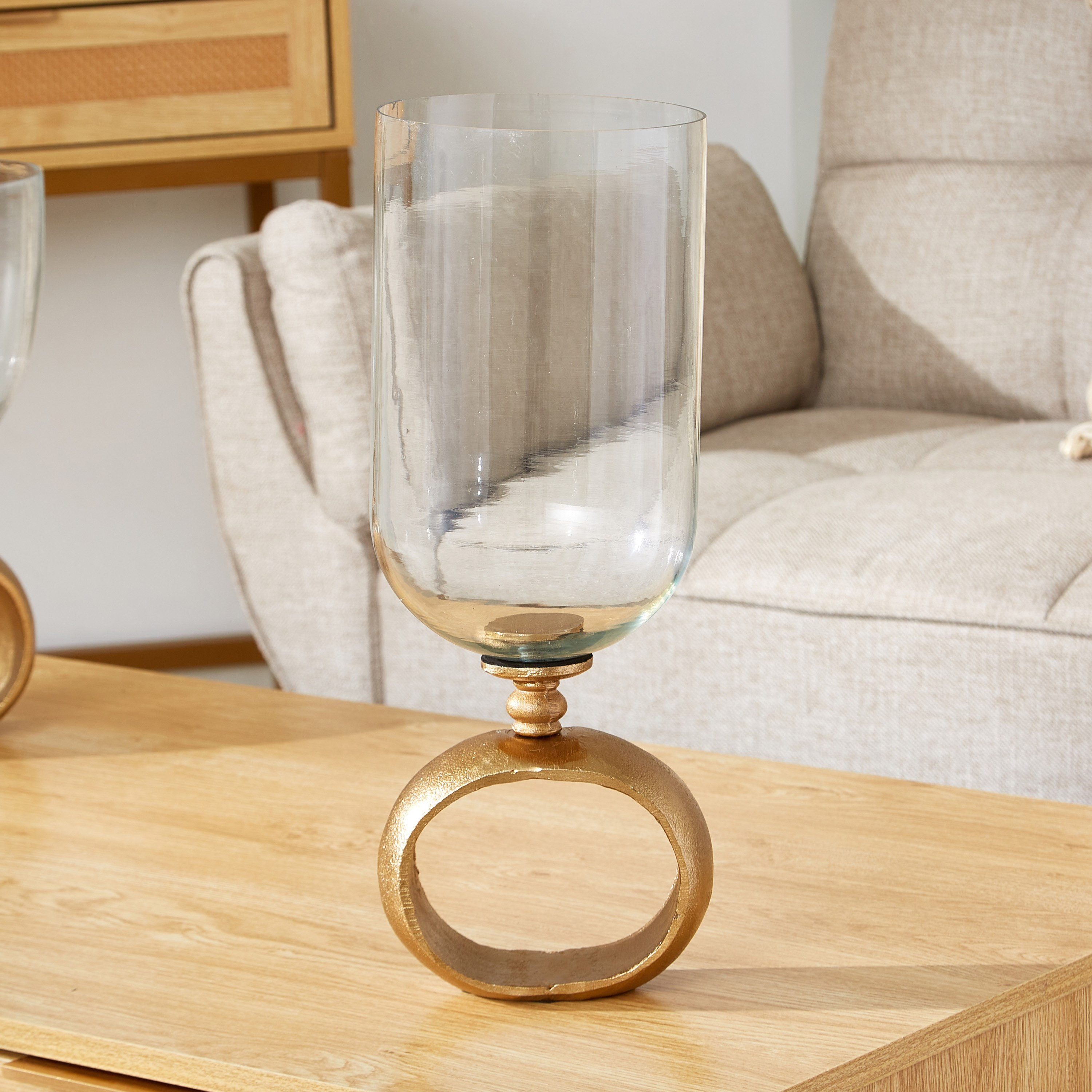 حامل شموع فانوس زجاجي عميق من سكاوت - 18x18x40  سم-hbxlivingroom-decorandaccessories-candleholders-image-1
