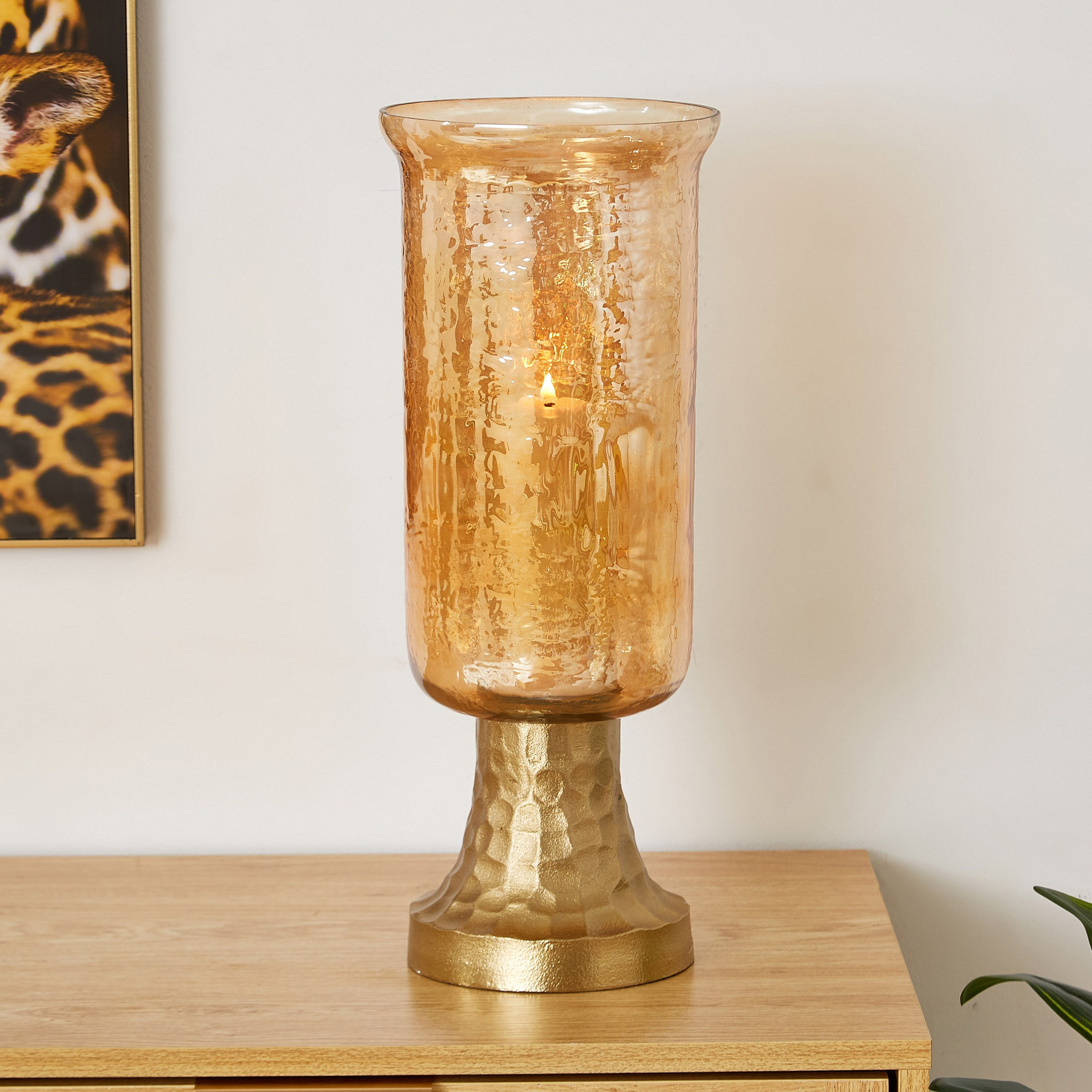 فانوس زجاجي منقوش بحامل من سكاوت - 17 × 17 × 45 سم-hbxlivingroom-decorandaccessories-candleholders-image-2