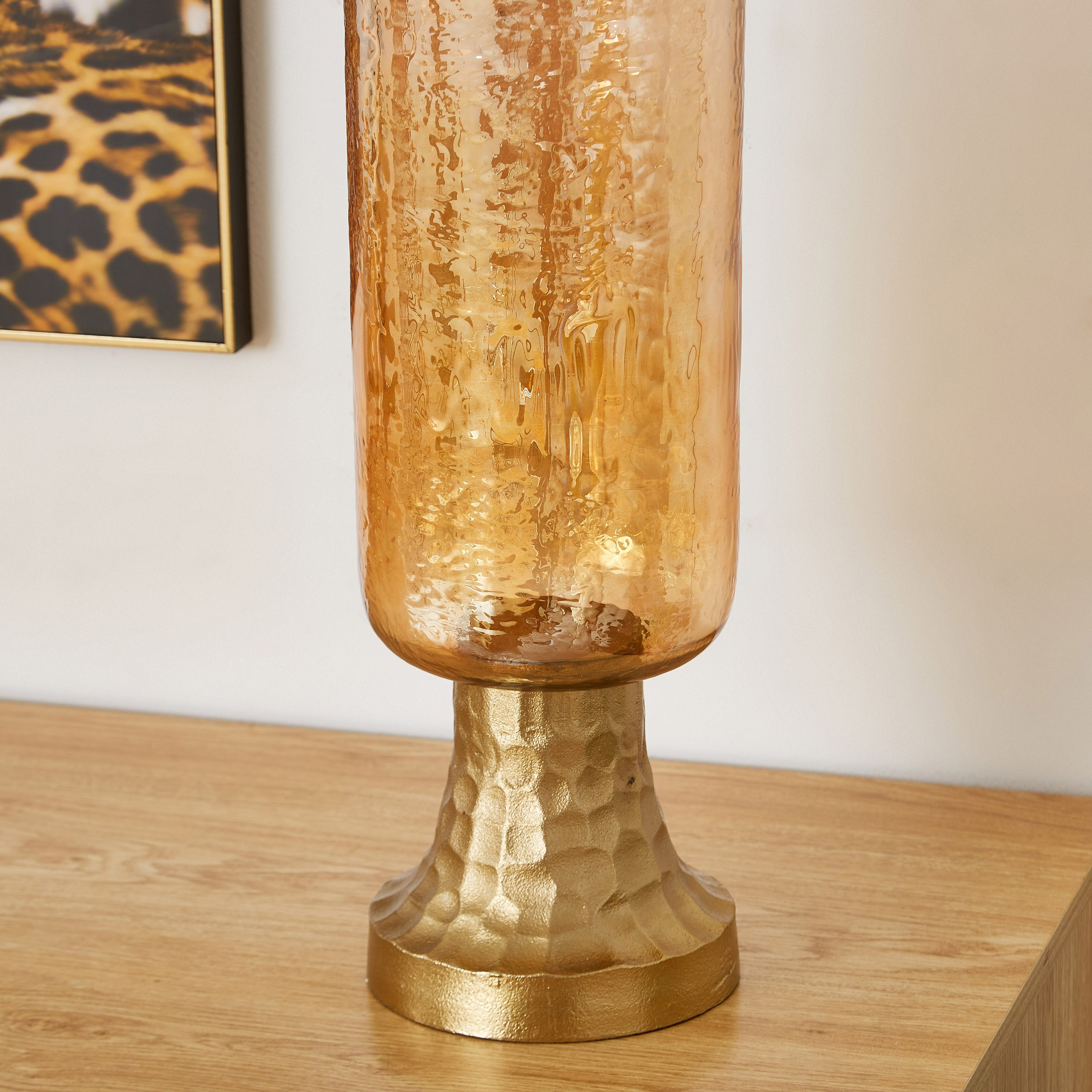 فانوس زجاجي منقوش بحامل من سكاوت - 17 × 17 × 45 سم-hbxlivingroom-decorandaccessories-candleholders-image-3