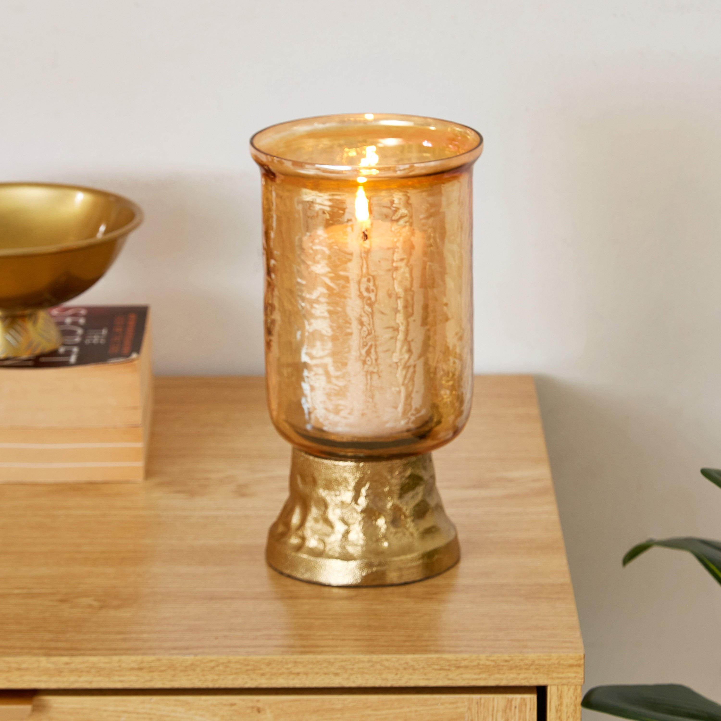 حامل شموع صغير ميداليان زجاجي بتصميم فانوس وحامل من سكاوت - 10x10x20 سم-hbxlivingroom-decorandaccessories-candleholders-image-2
