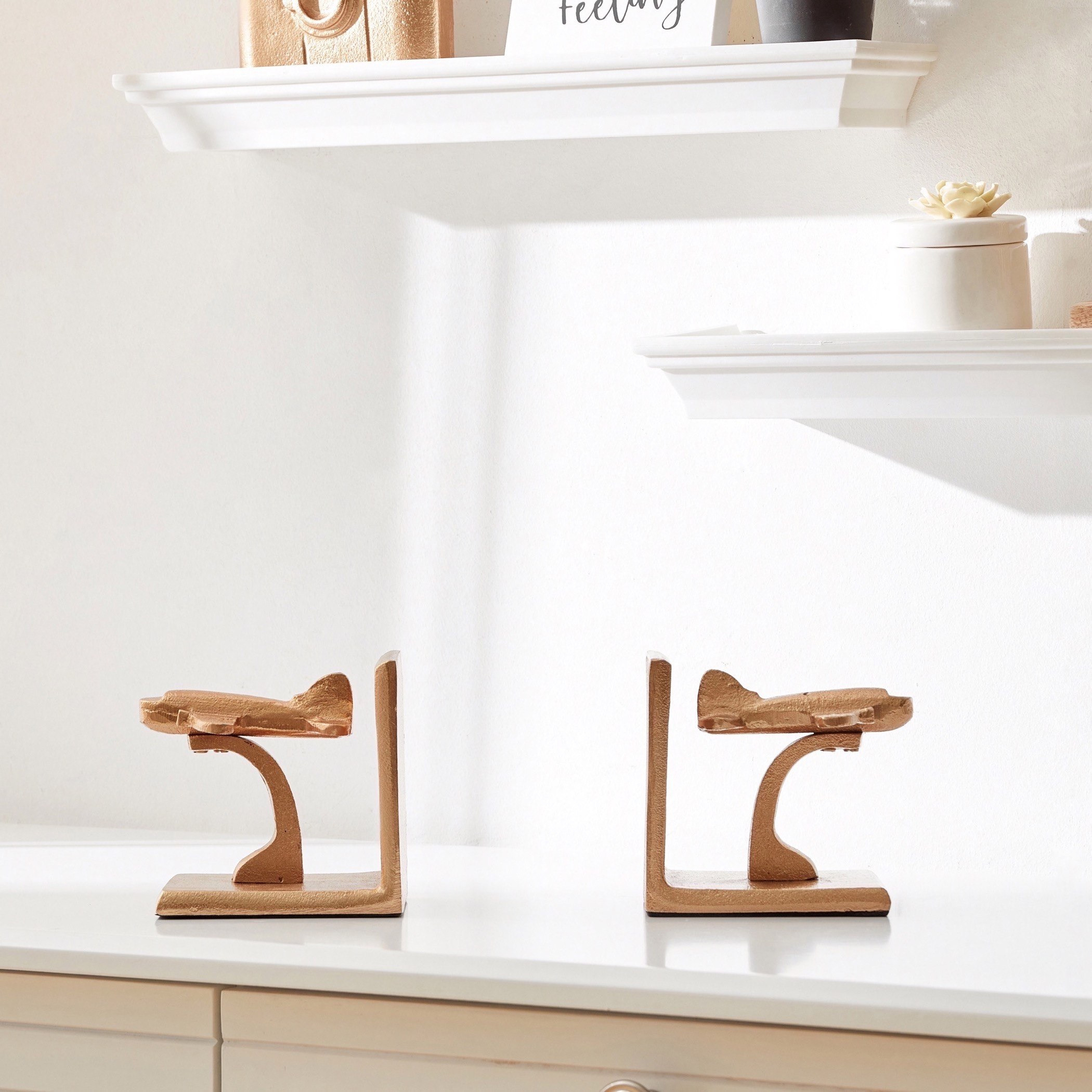 Curio Metal Aeroplane Bookends - 25x13 cm-hbxhomeware-homedecor-figurinesandornaments-image-2