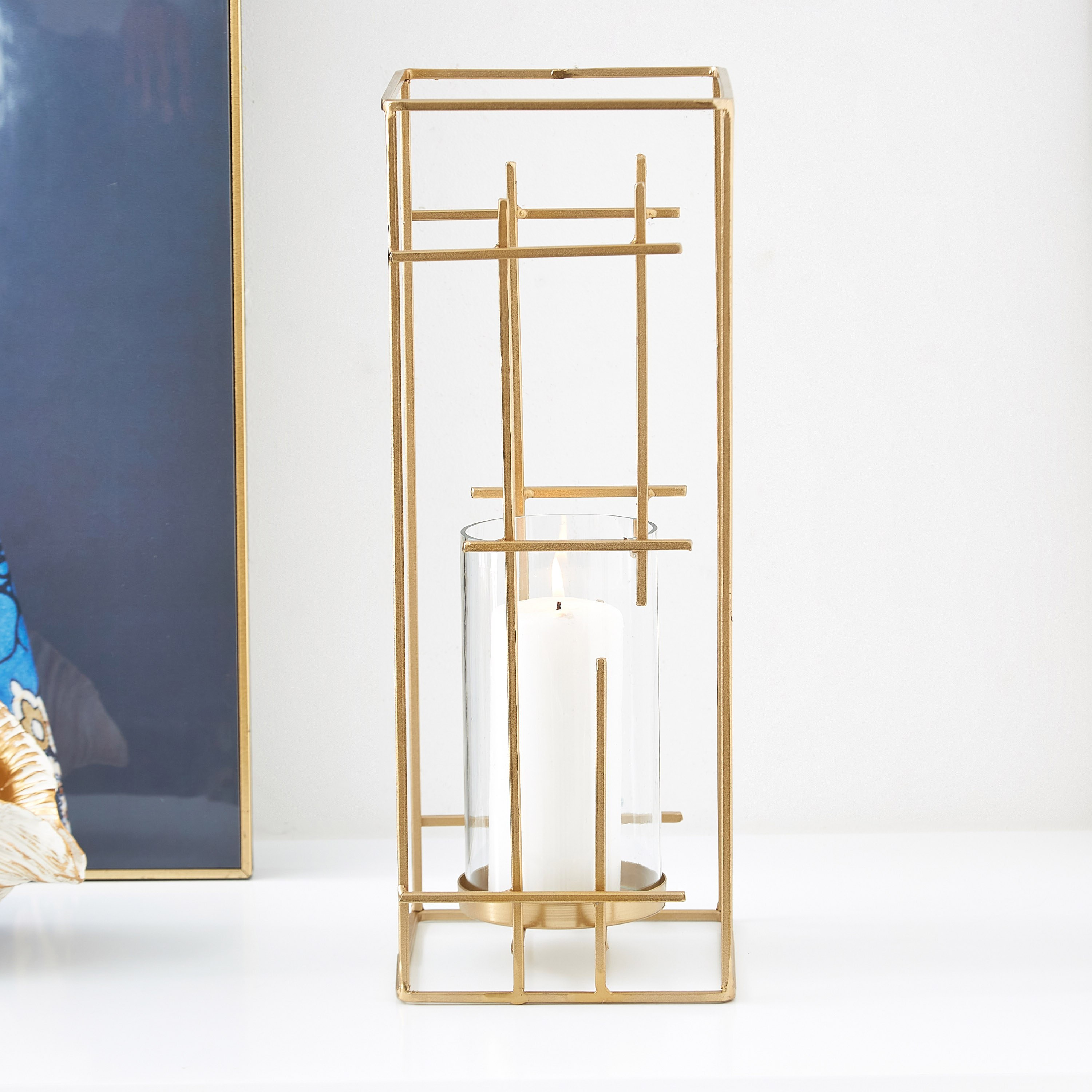 حامل شموع معدني من تريفيا - 15x15x40 سم-hbxlivingroom-decorandaccessories-candleholders-image-2