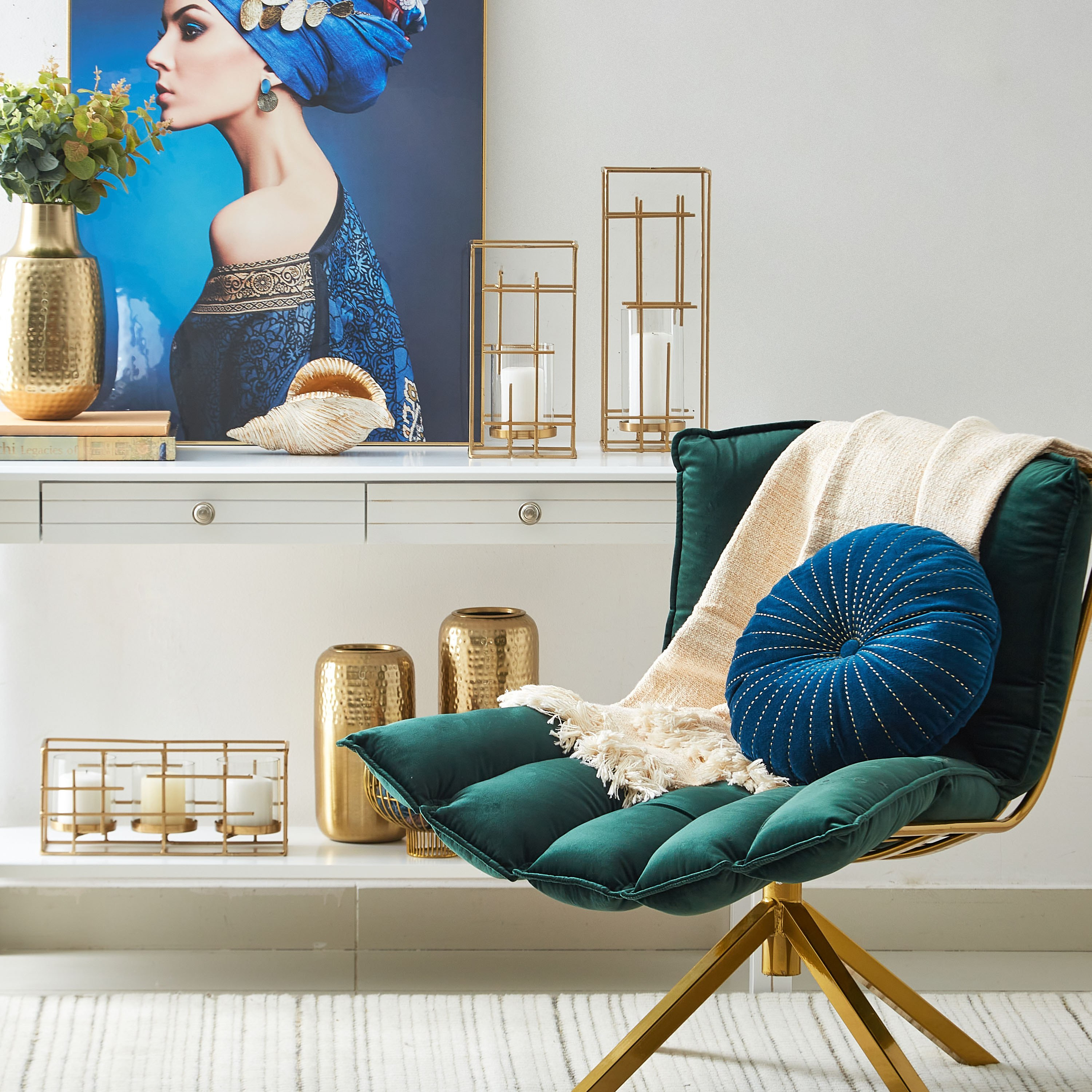 حامل شموع معدني من تريفيا - 15x15x40 سم-hbxlivingroom-decorandaccessories-candleholders-image-4