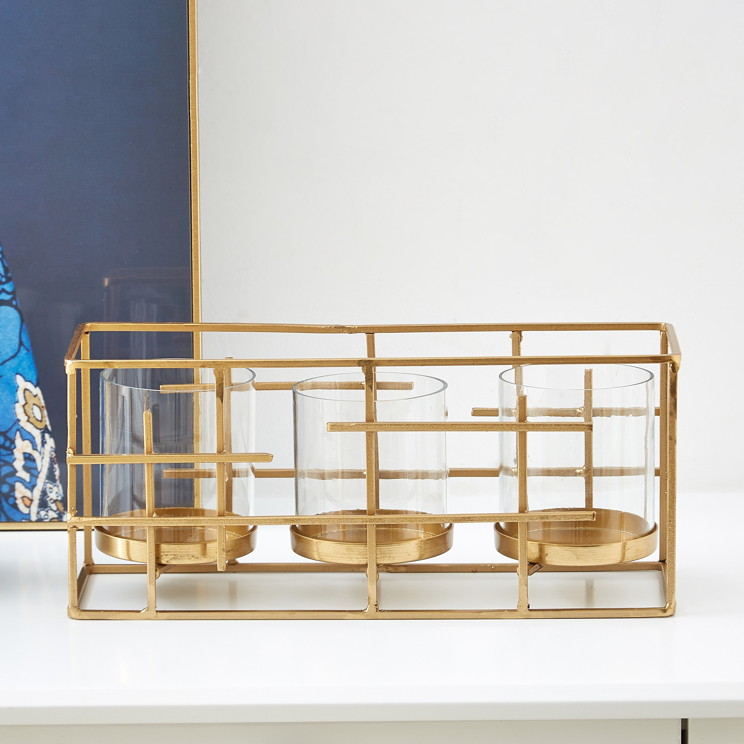 حامل شموع معدني من مياكي - 35x11x15 سم-hbxlivingroom-decorandaccessories-candleholders-image-1
