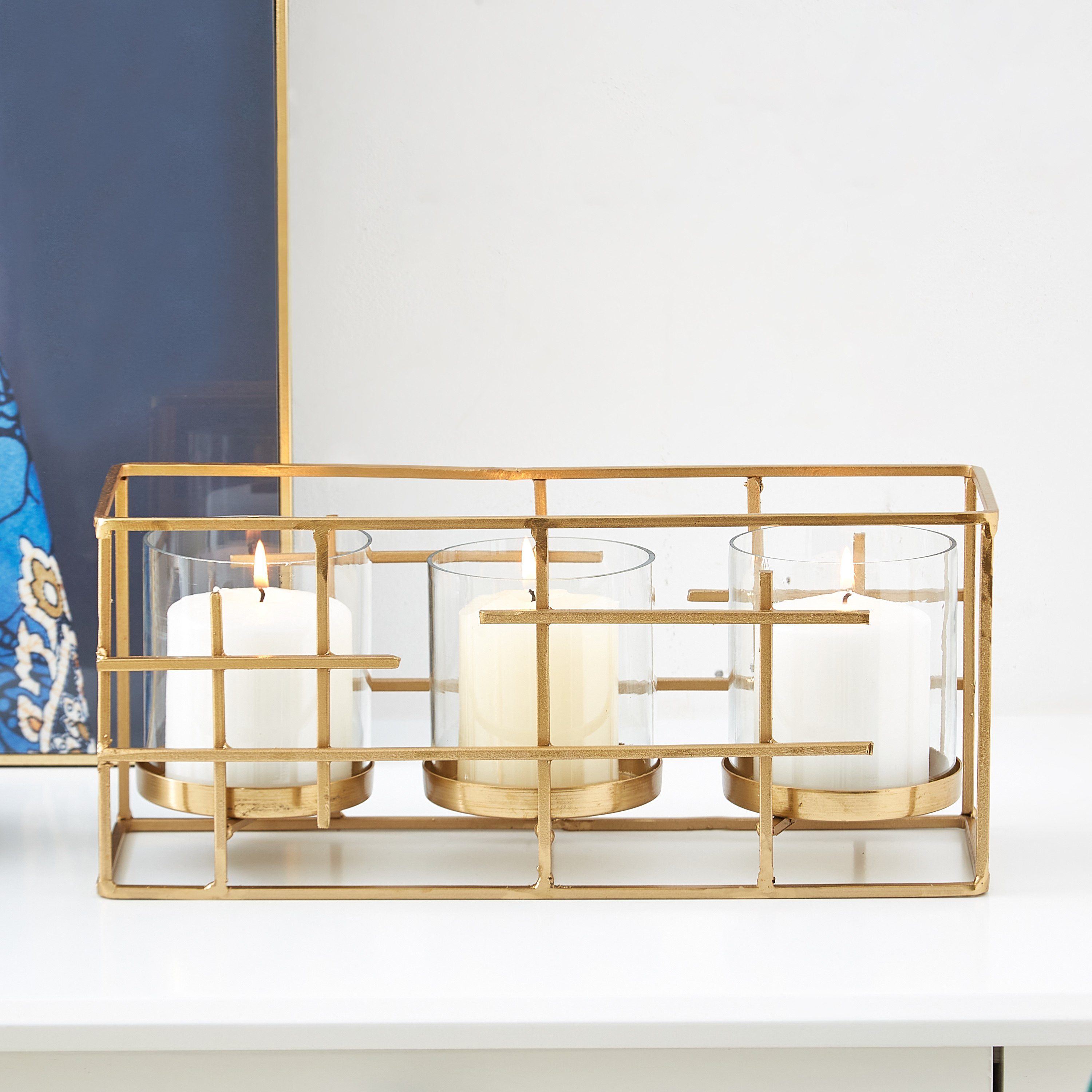 حامل شموع معدني من مياكي - 35x11x15 سم-hbxlivingroom-decorandaccessories-candleholders-image-2