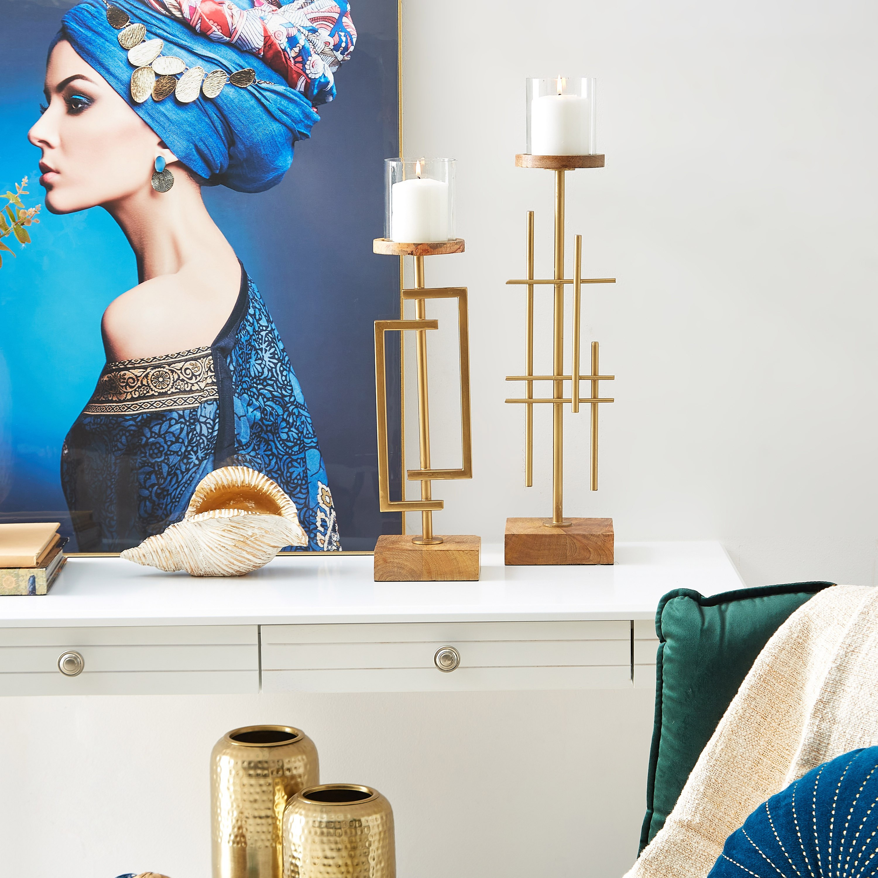 حامل شموع أرضي معدني من مياكي - 14x13x64 سم-hbxlivingroom-decorandaccessories-candleholders-image-4