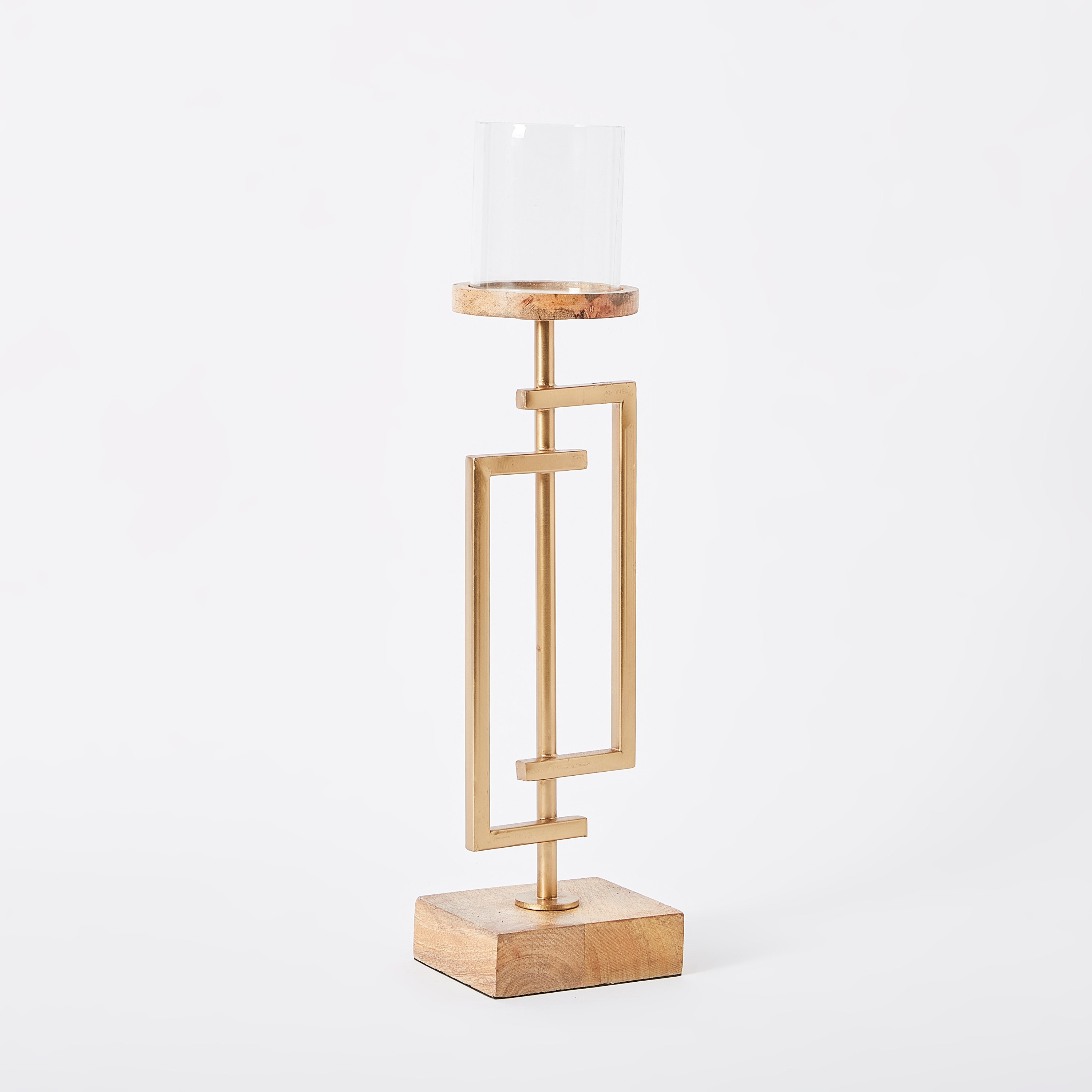 حامل شموع أرضي مربّع معدني من مياكي - 13x11x50 سم-hbxlivingroom-decorandaccessories-candleholders-image-5