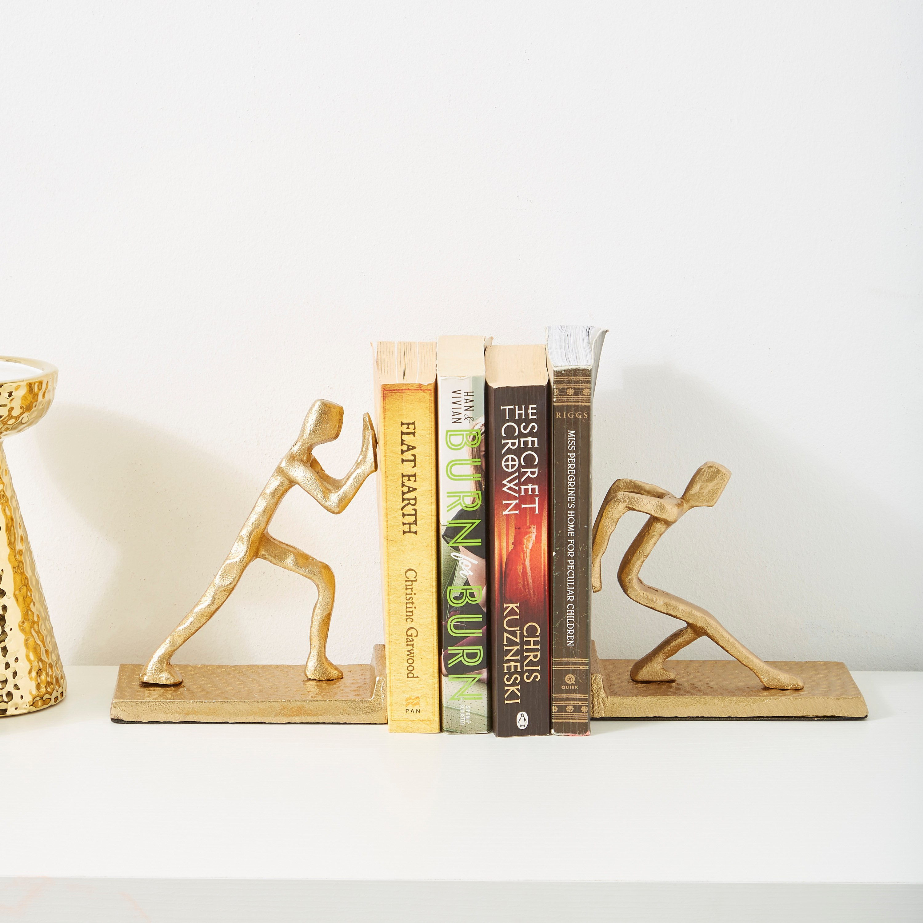 مساند كتب معدنية بتصميم تمثال لرجل يركض قطعتين من مياكي - 14x9x32 سم-hbxhomeware-homedecor-figurinesandornaments-image-1