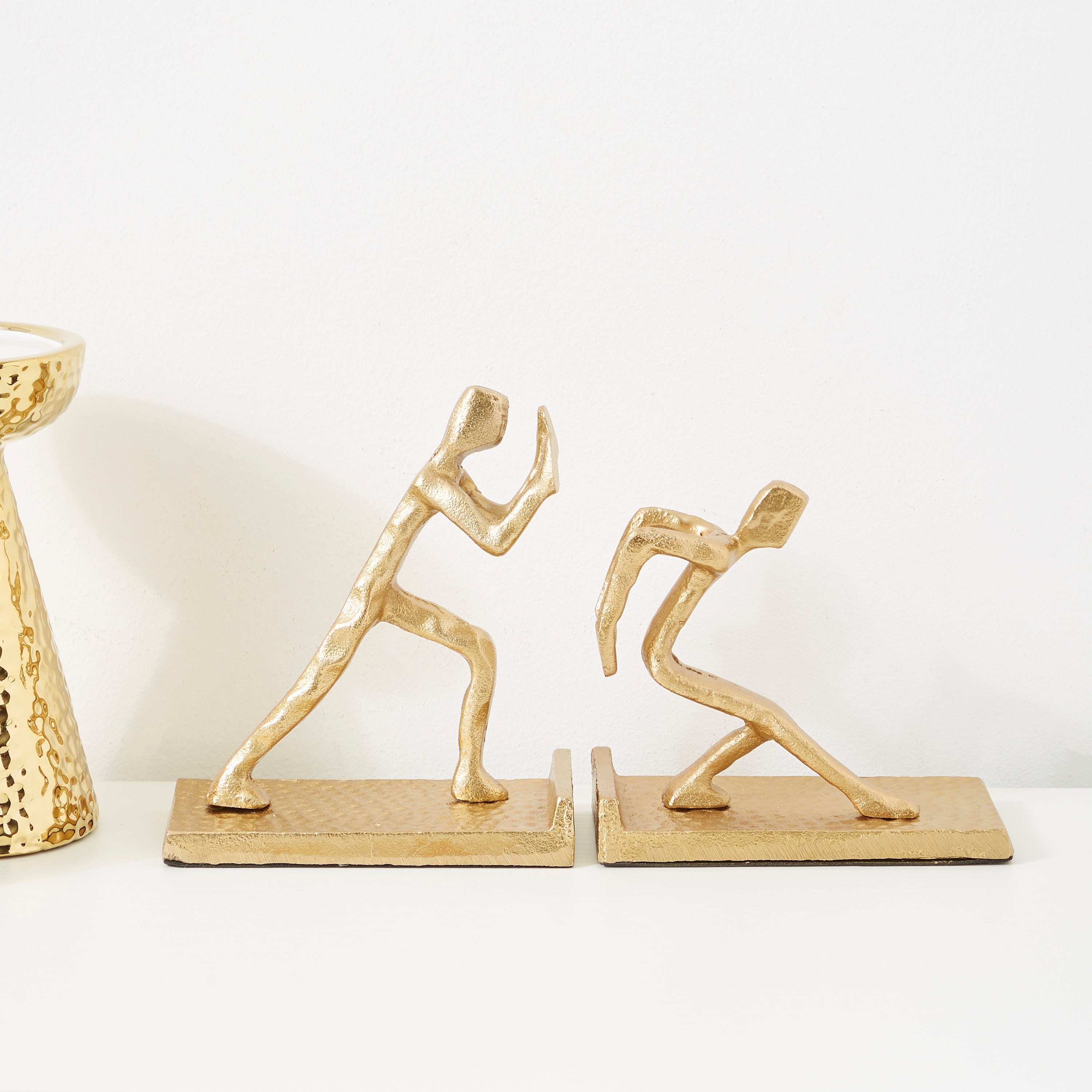 مساند كتب معدنية بتصميم تمثال لرجل يركض قطعتين من مياكي - 14x9x32 سم-hbxhomeware-homedecor-figurinesandornaments-image-2