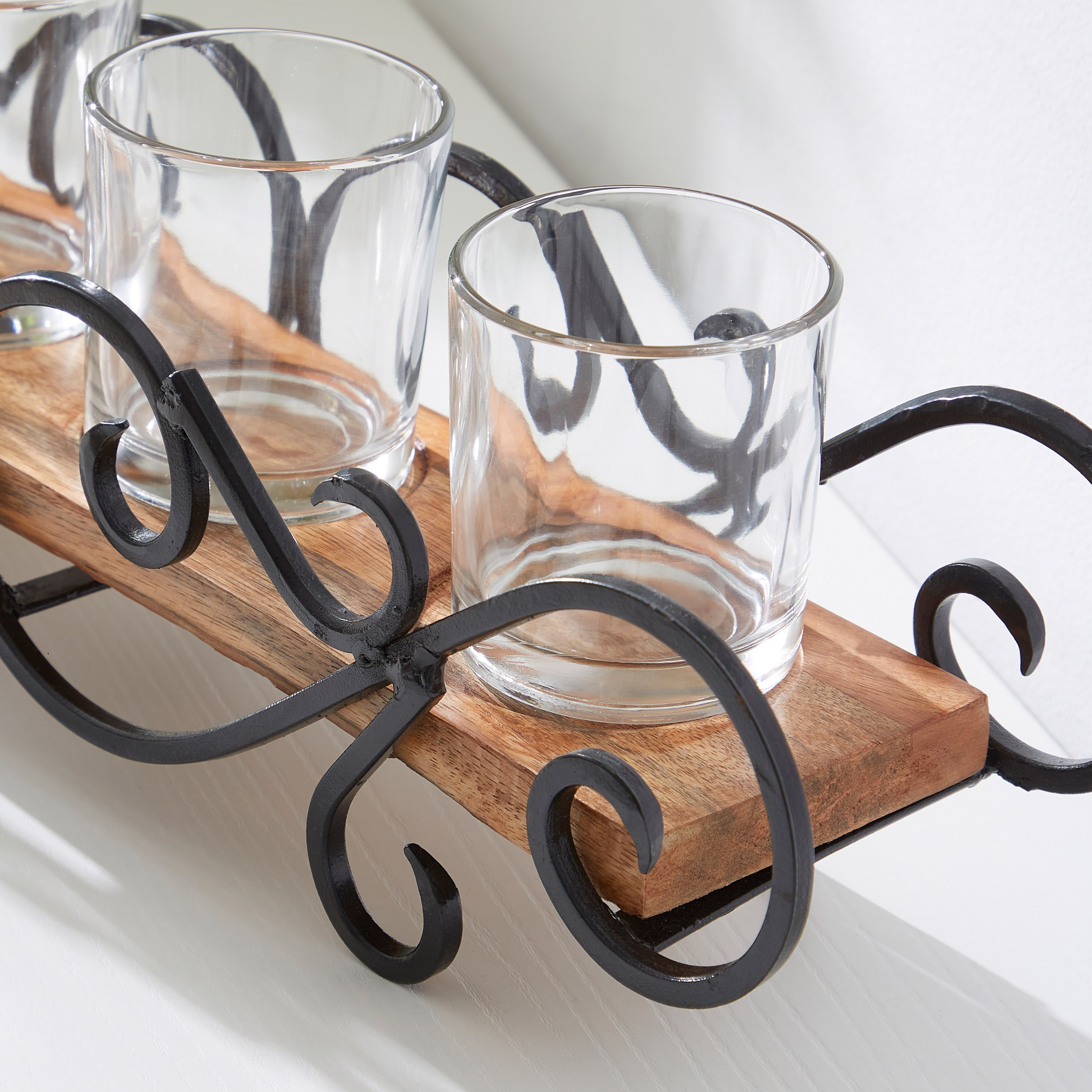 حامل شموع معدني زهري من مياكي - 50x9x12 سم-hbxlivingroom-decorandaccessories-candleholders-image-3