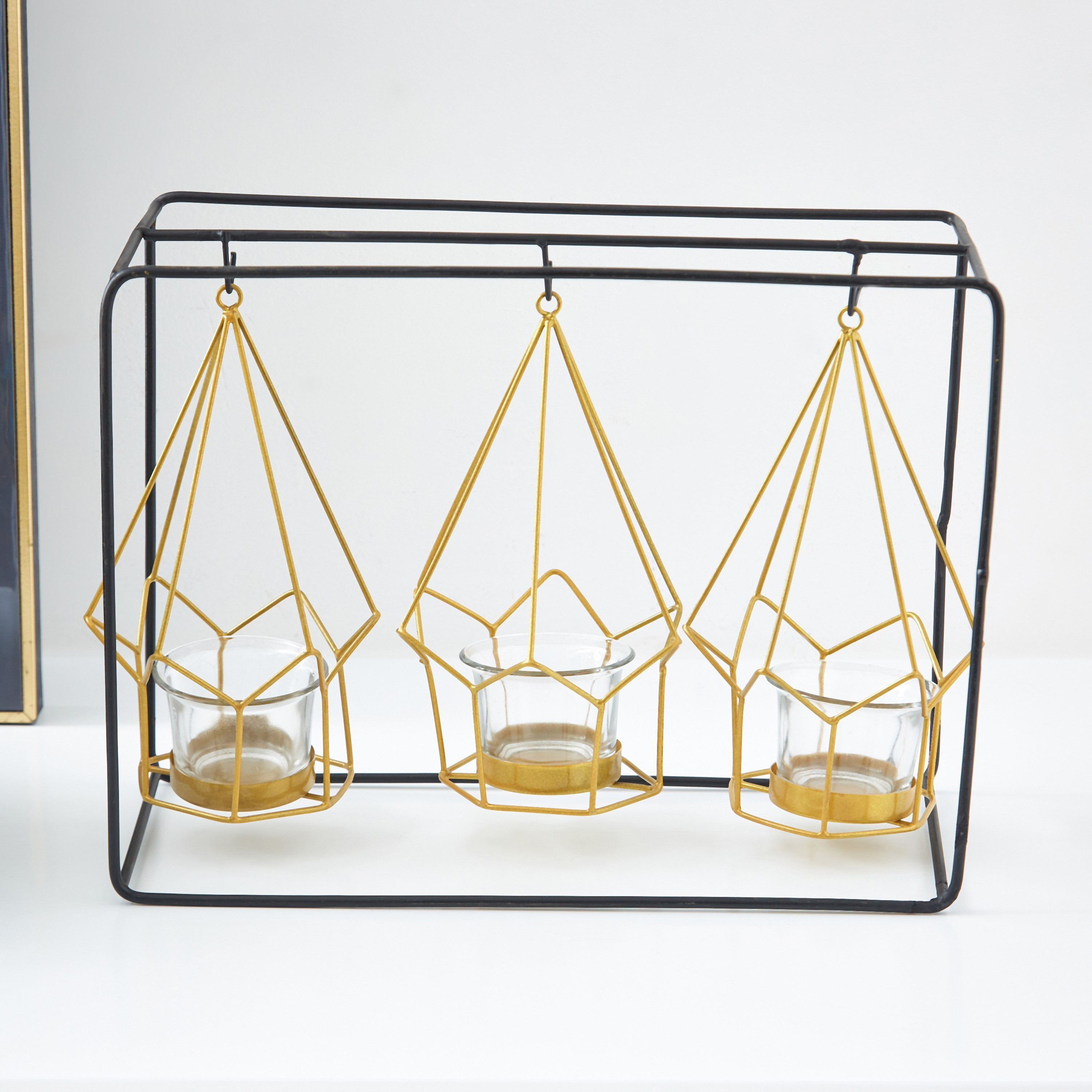 حامل شموع معدني معلّق من مياكي - 29.5x13x23 سم-hbxlivingroom-decorandaccessories-candleholders-image-1