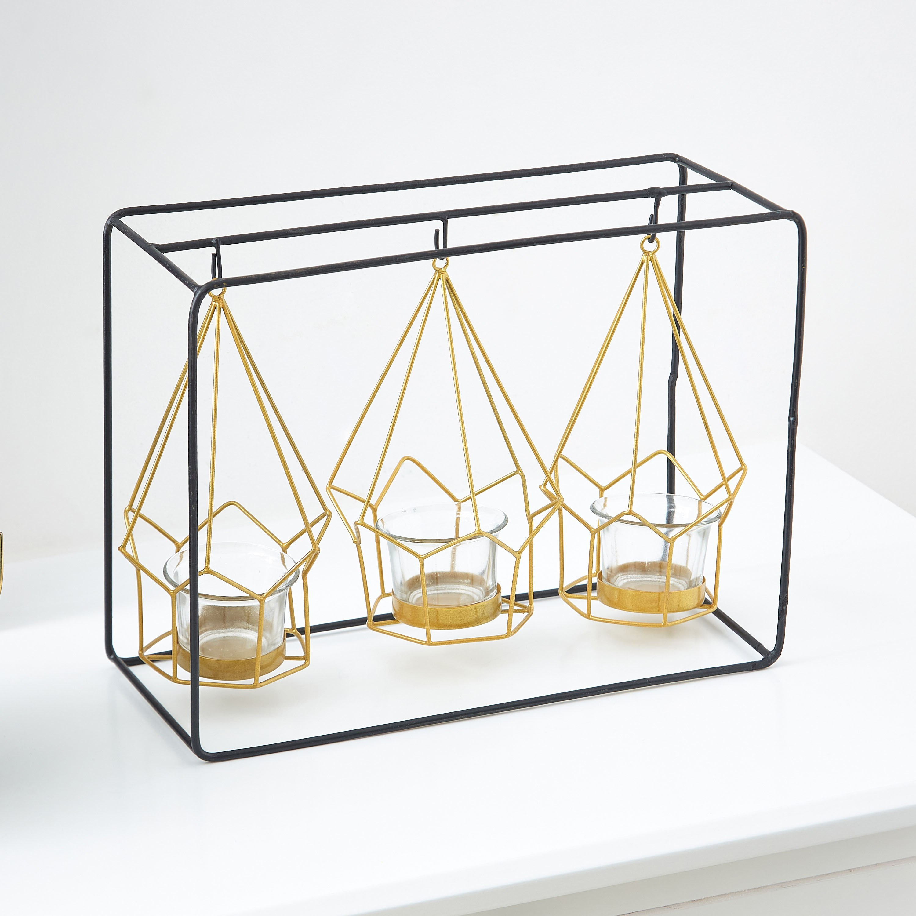 حامل شموع معدني معلّق من مياكي - 29.5x13x23 سم-hbxlivingroom-decorandaccessories-candleholders-image-2