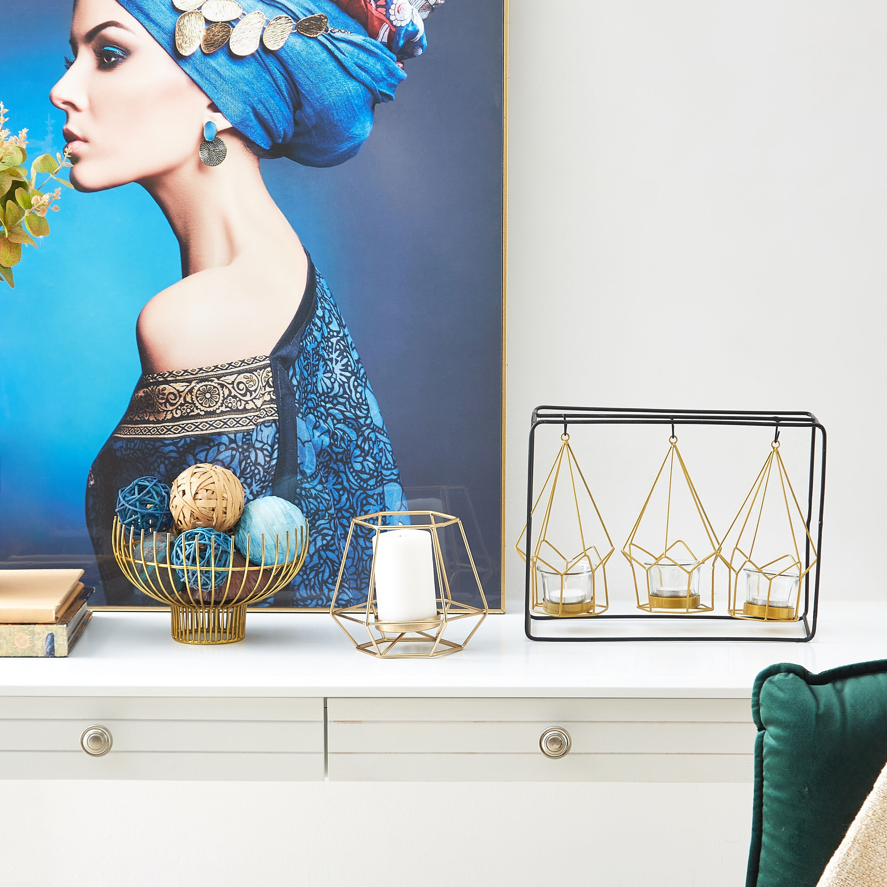 حامل شموع معدني معلّق من مياكي - 29.5x13x23 سم-hbxlivingroom-decorandaccessories-candleholders-image-5