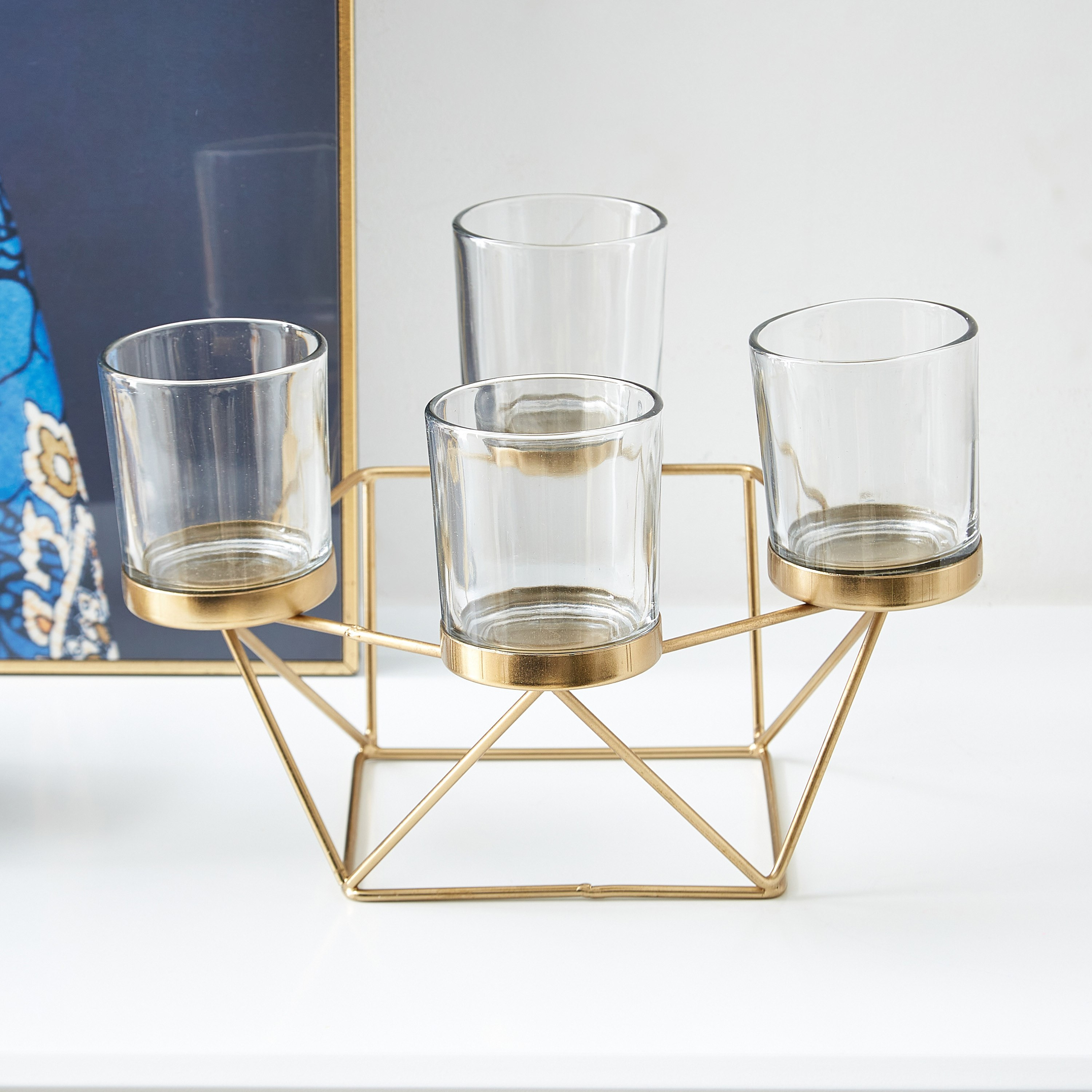 حامل شموع معدني من مياكي - 24x24x18 سم-hbxlivingroom-decorandaccessories-candleholders-image-1