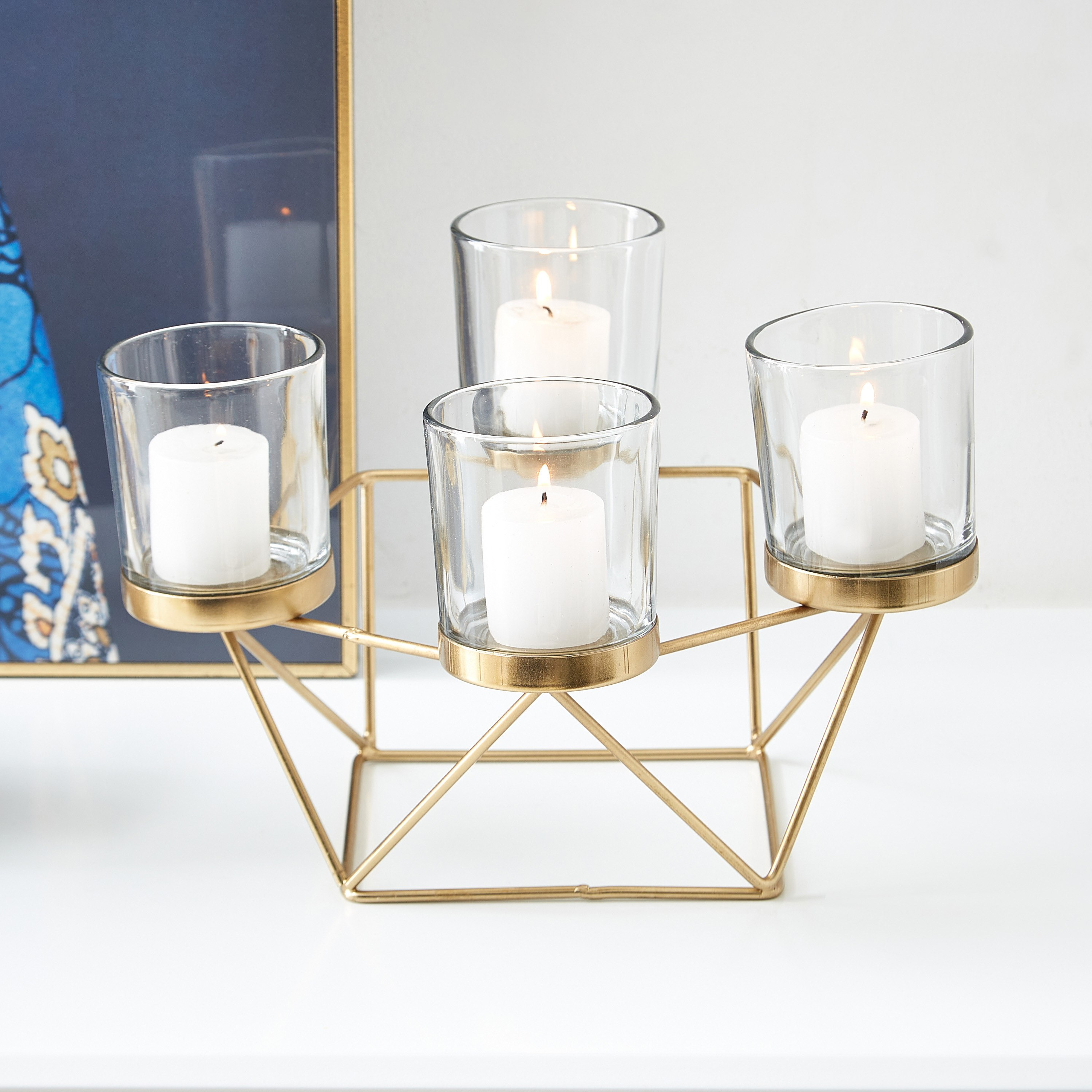 حامل شموع معدني من مياكي - 24x24x18 سم-hbxlivingroom-decorandaccessories-candleholders-image-2