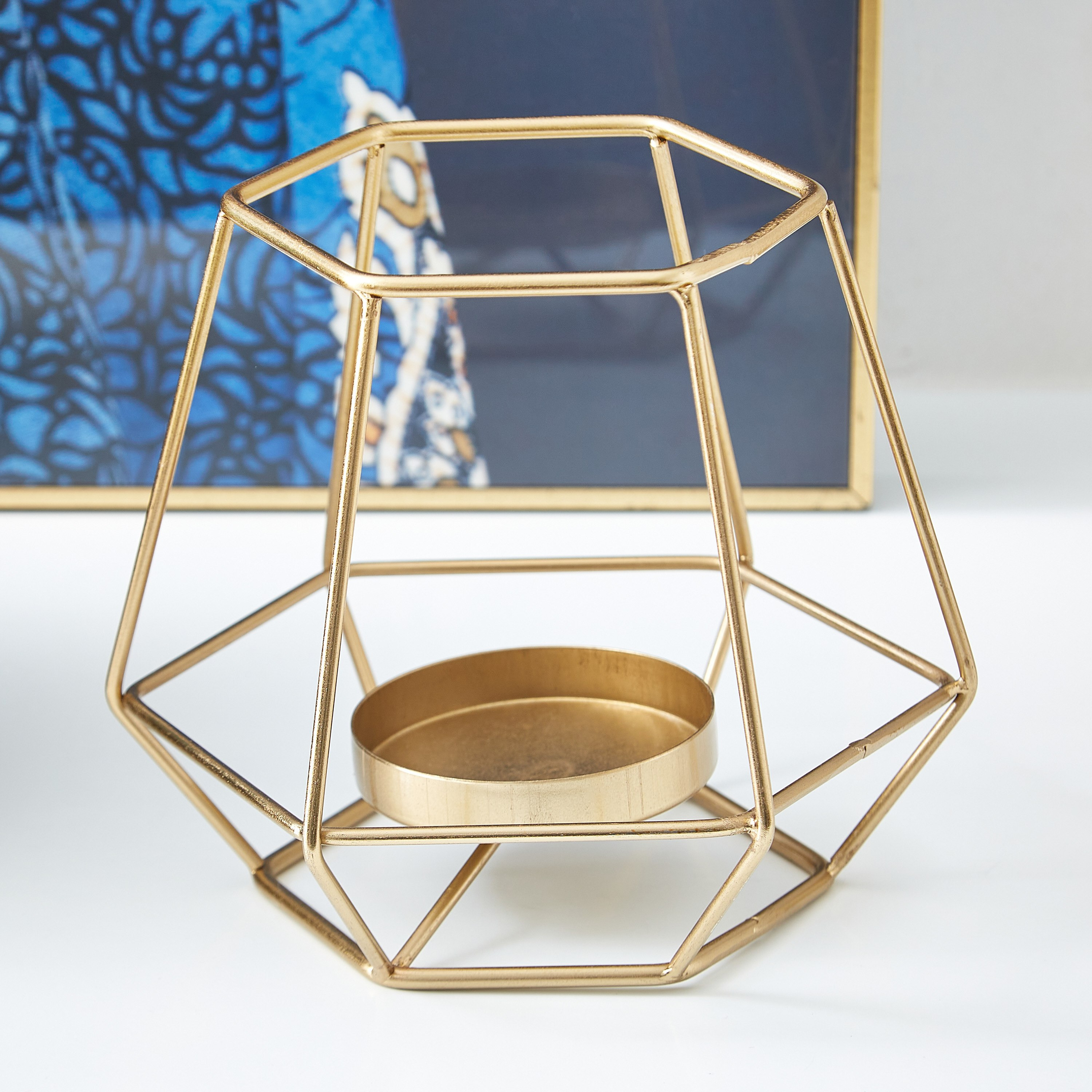 حامل شموع فوتيف معدن من مياكي - 14x14x10 سم-hbxlivingroom-decorandaccessories-candleholders-image-1