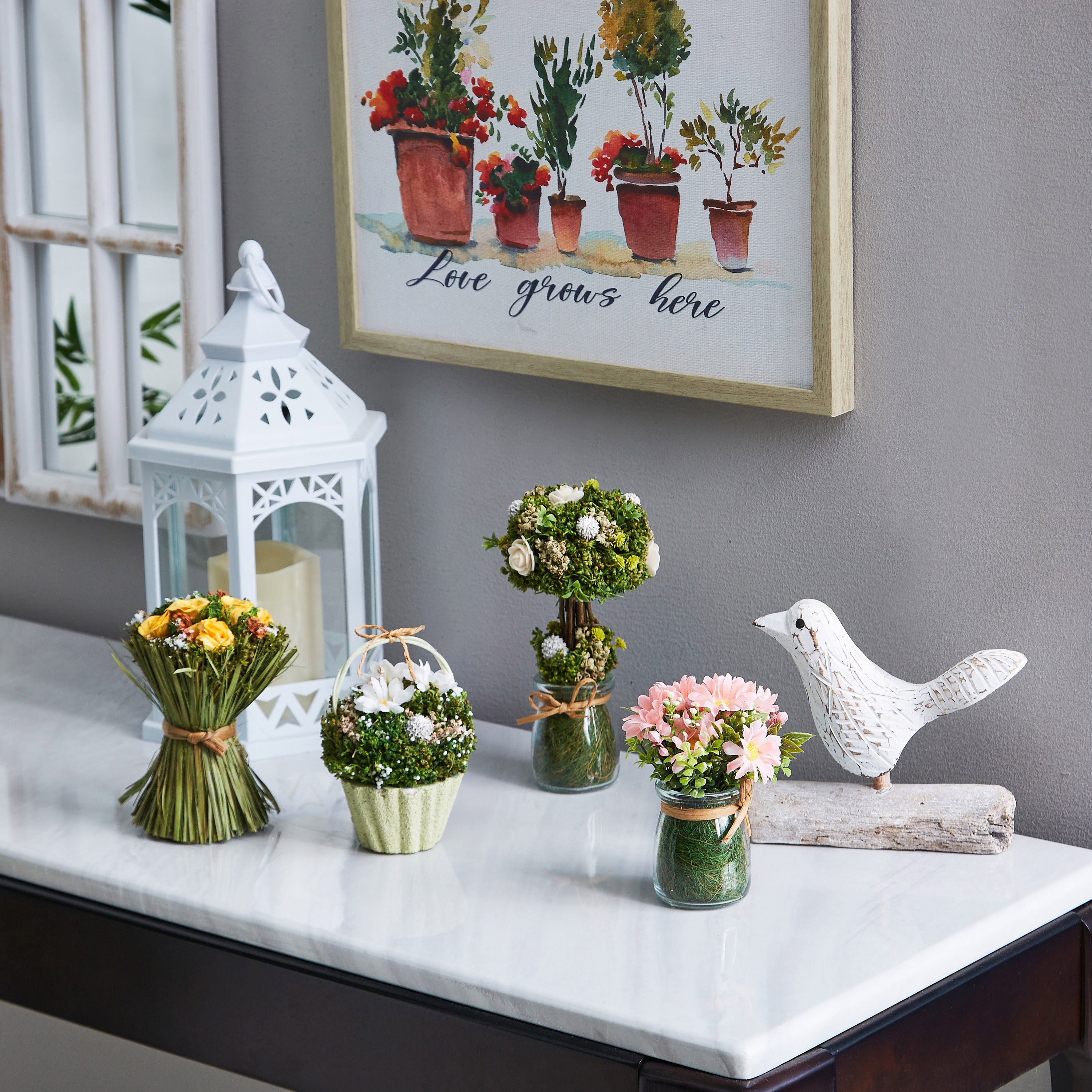 سلة زهور الأقحوان في العشب من إيريس - 17×12×16 سم-hbxdecorandfurnishings-homeaccessories-artificialflowersandplants-image-4