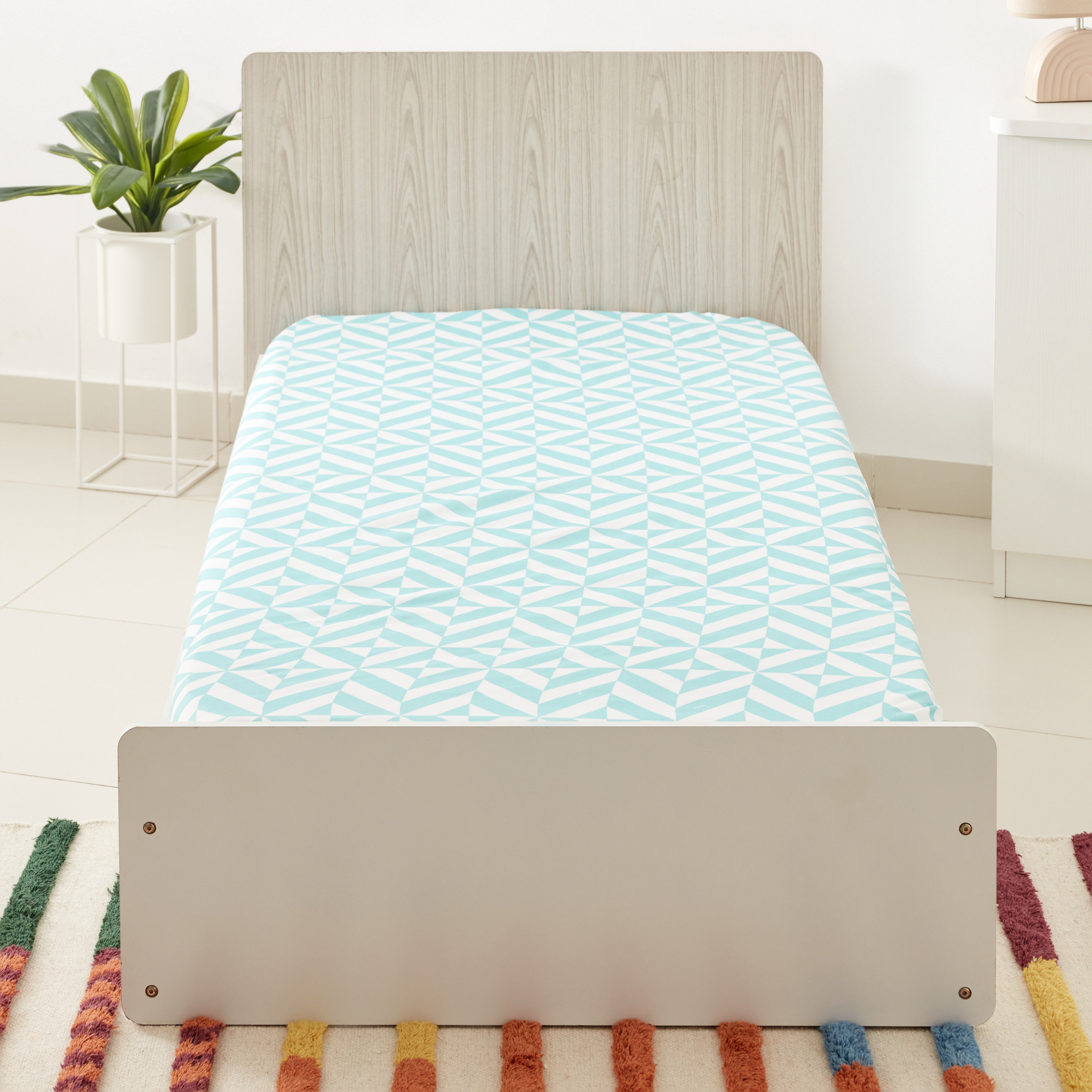 شرشف مطاطي فردي بألياف ميكروفايبر وطبعات من أتلانتا جايد - 90 × 200 + 25 سم-hbxhomeware-bedding-fittedsheets-image-2
