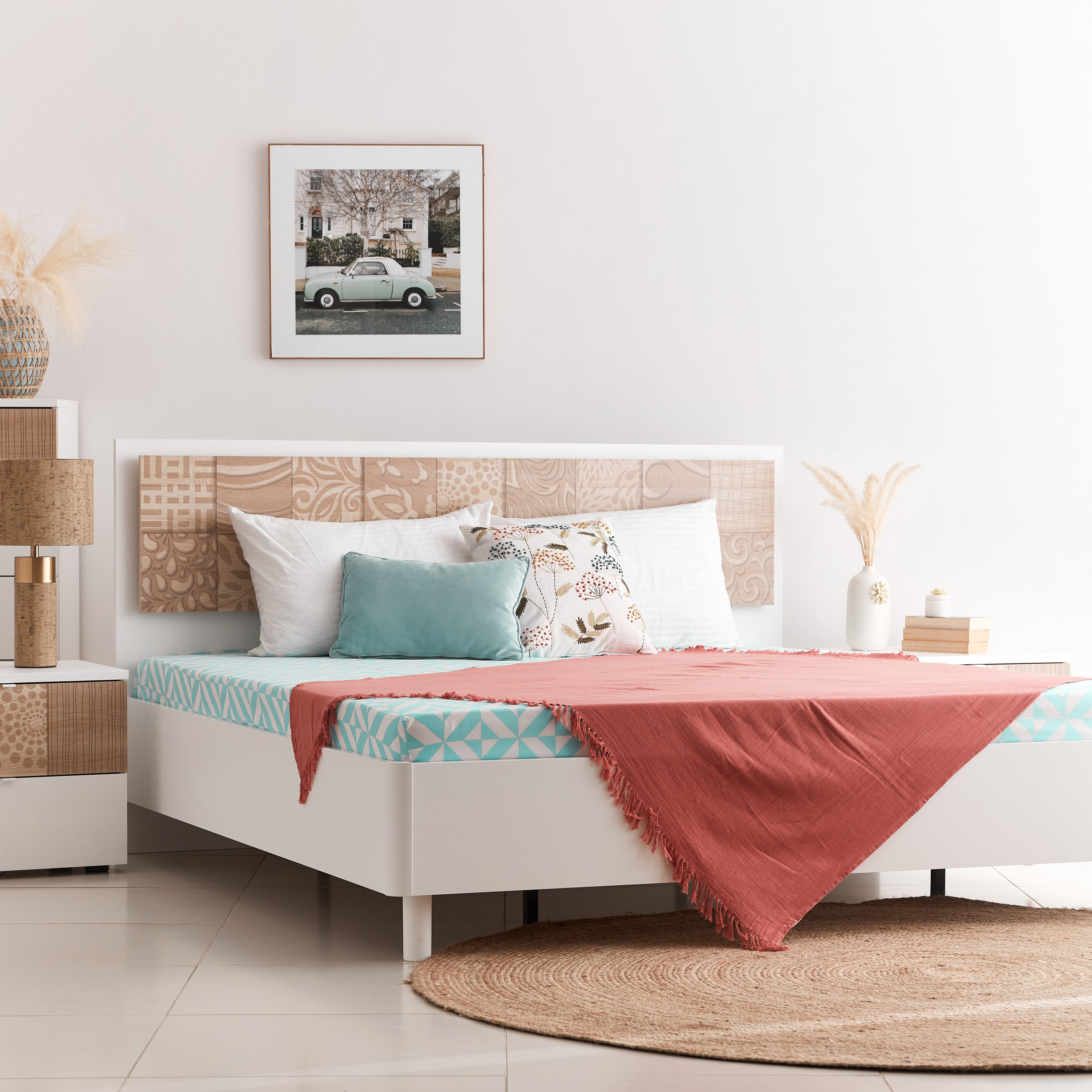 شرشف مطاطي كينج بألياف ميكروفايبر وطبعات من أتلانتا جايد - 180x200+25 سم-hbxhomeware-hbxbedroom-image-5