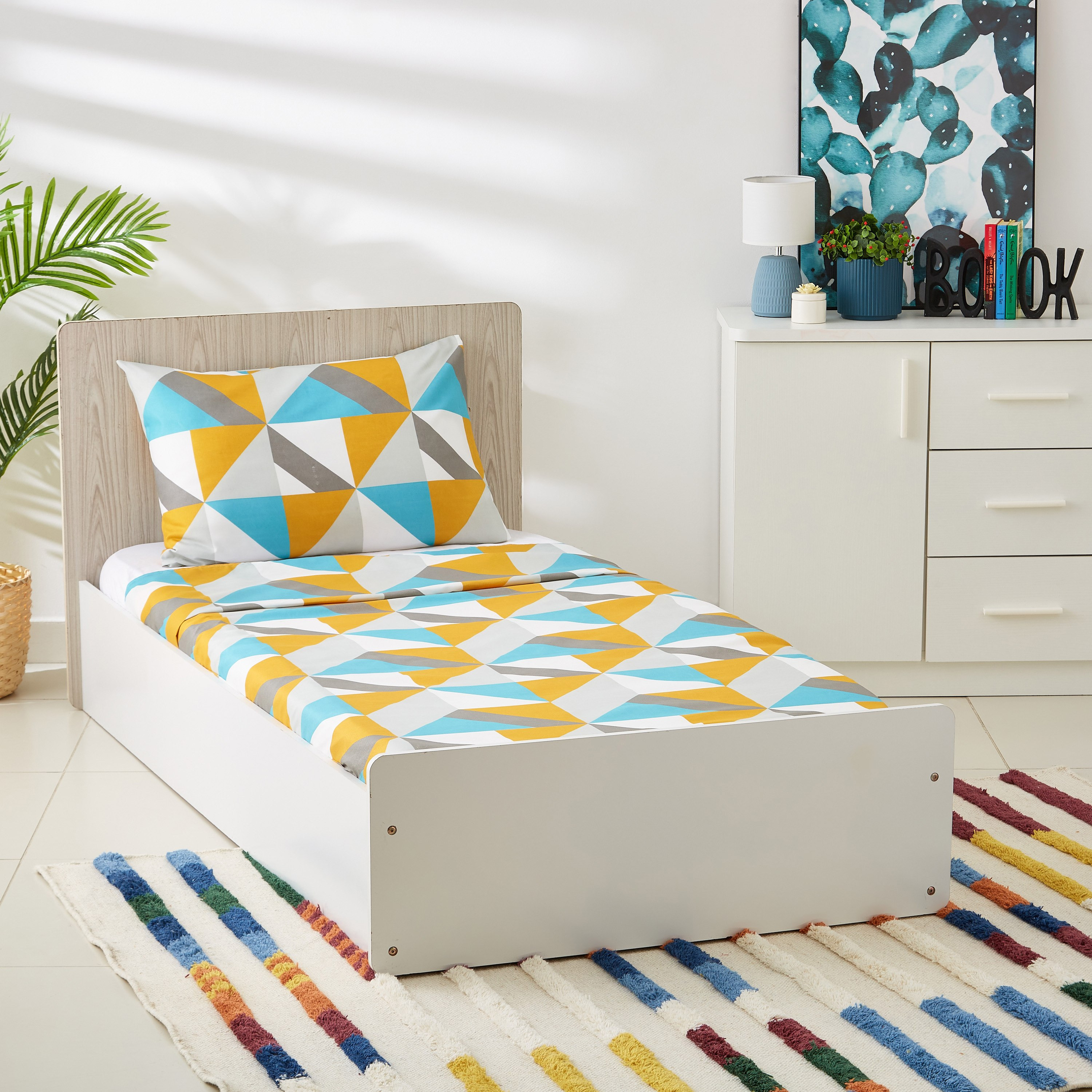 طقم شرشف مسطح فردي مايكروفايبر بطبعات قطعتين من أتلانتا جايد - 150x260 سم-hbxhomeware-hbxbedroom-image-5