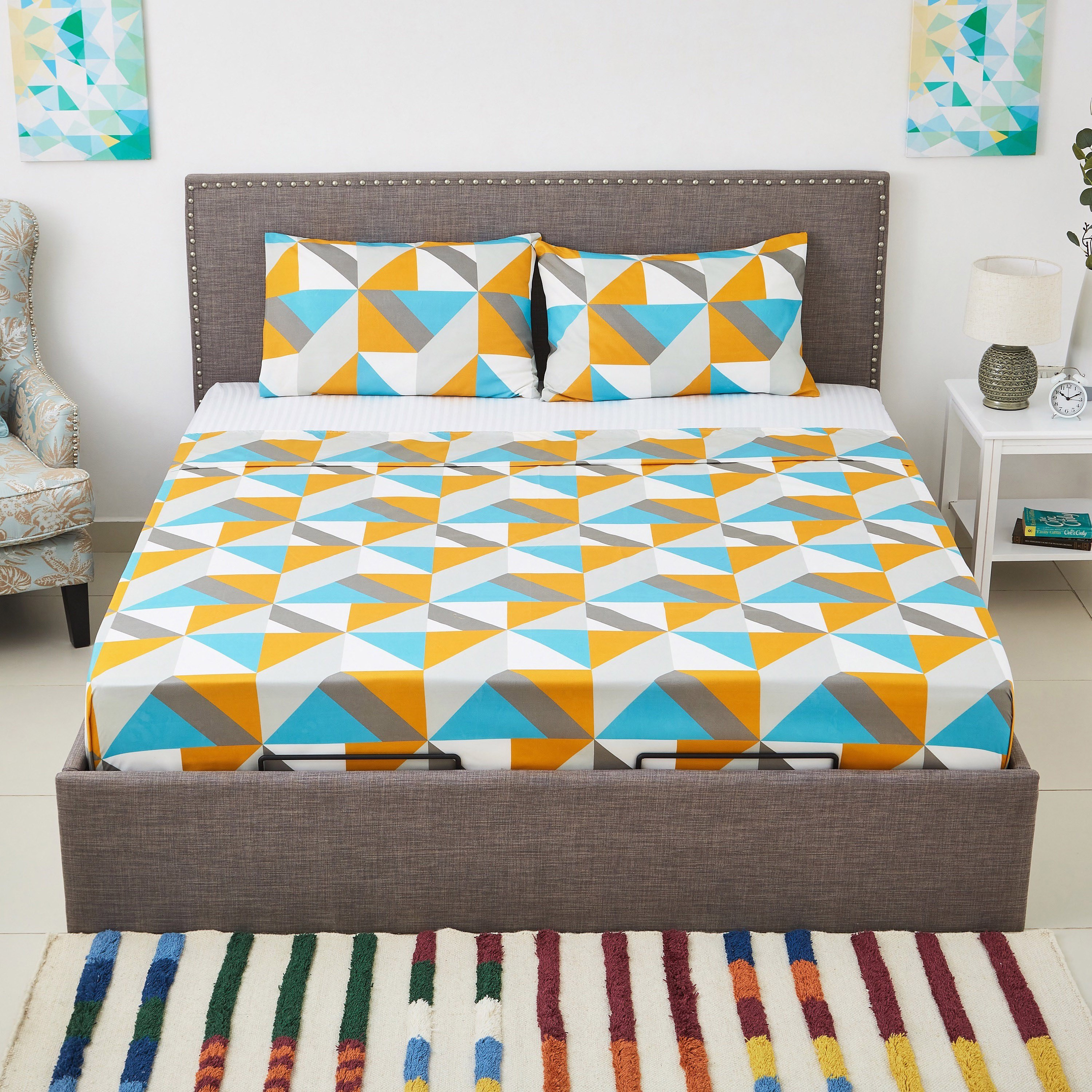 طقم شرشف مسطح كينج 3 قطع بطبعات من أتلانتا جايد - 240×260 سم-hbxhomeware-hbxbedroom-image-2