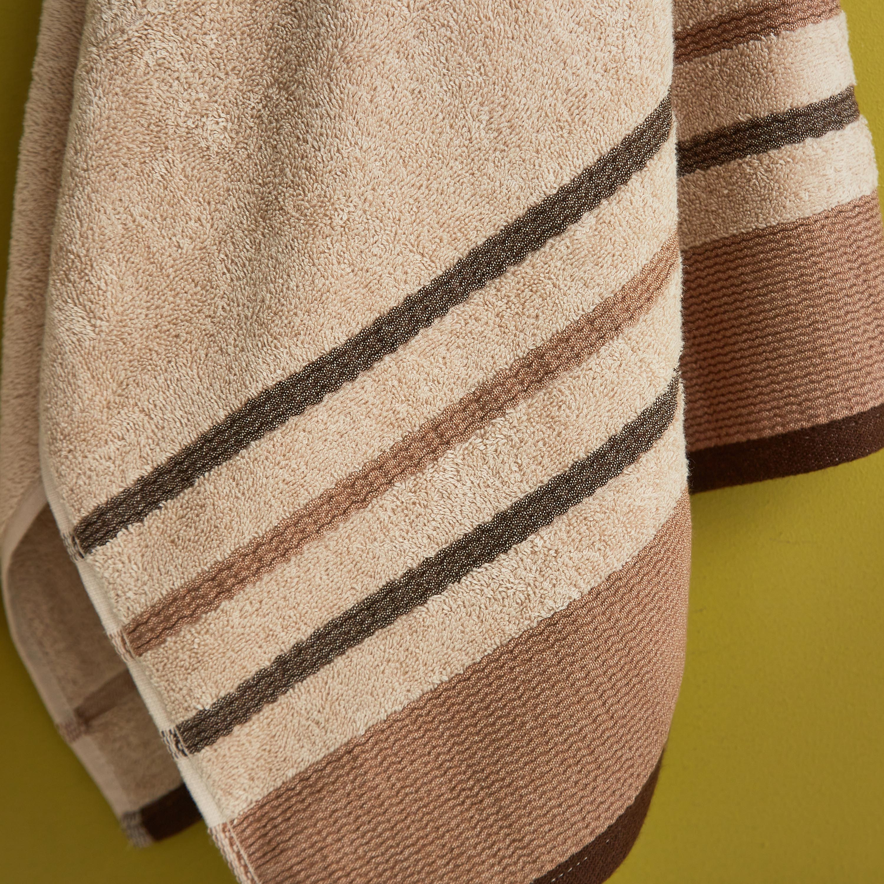 منشفة حمام قطنية مخططة من ريتا - 70 × 140 سم-hbxbathroom-bathroomtextiles-image-3