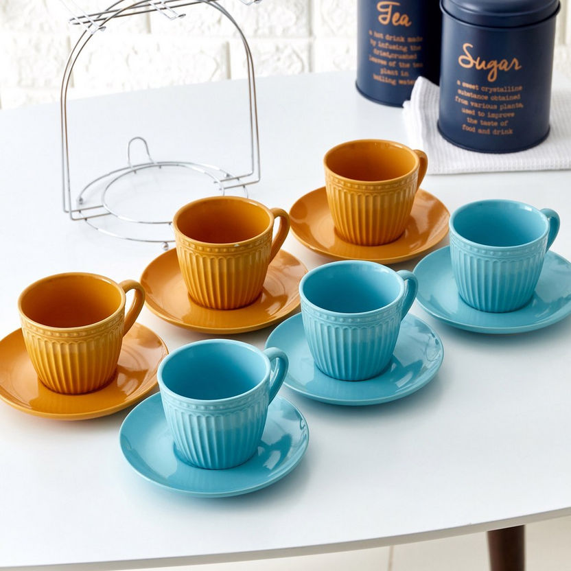 Stoneware 13-Piece Tea Set - 220 ml-Coffee & Tea Sets-image-1