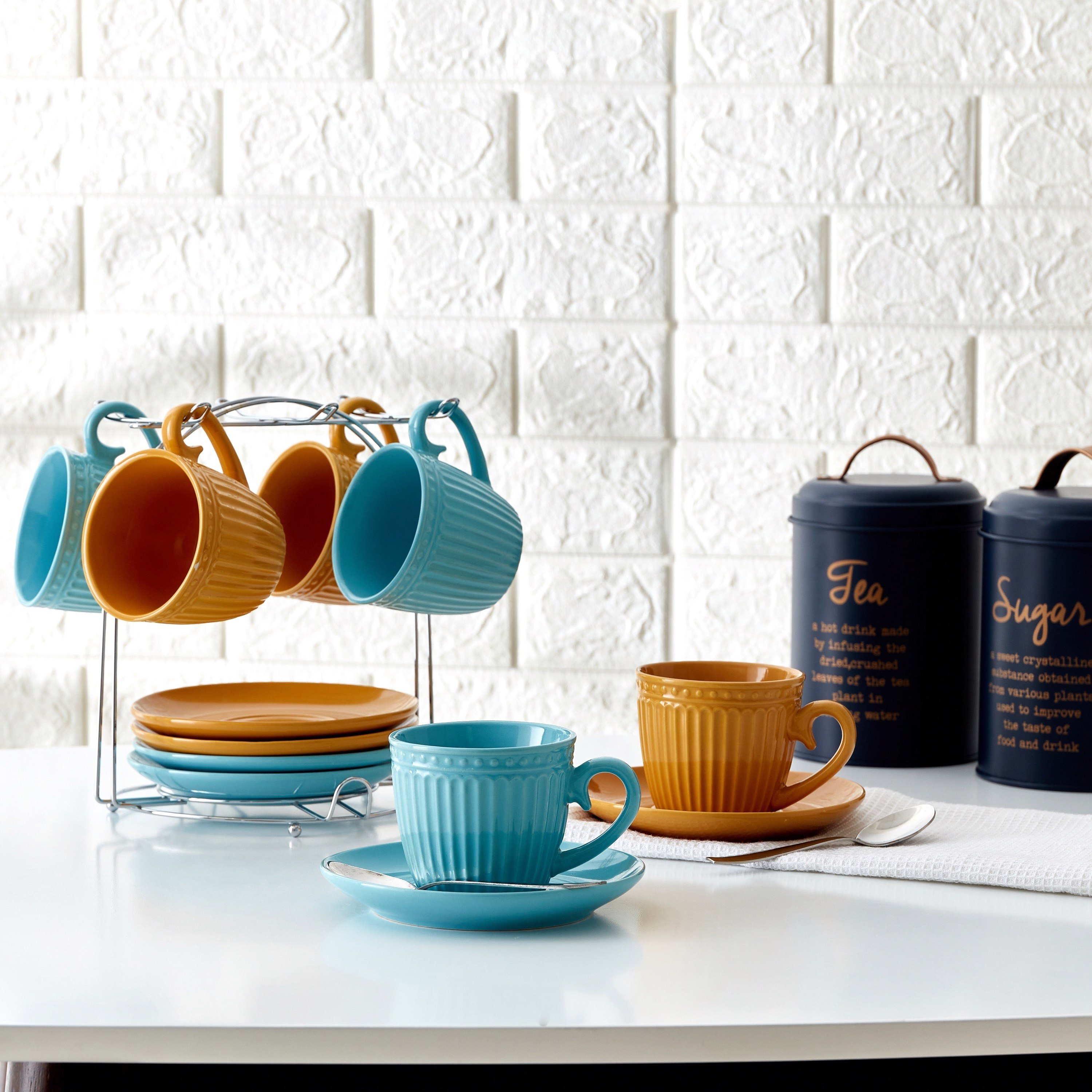 Stoneware 13-Piece Tea Set - 220 ml-hbxhomeware-diningandtabletop-coffeeandteasets-image-6
