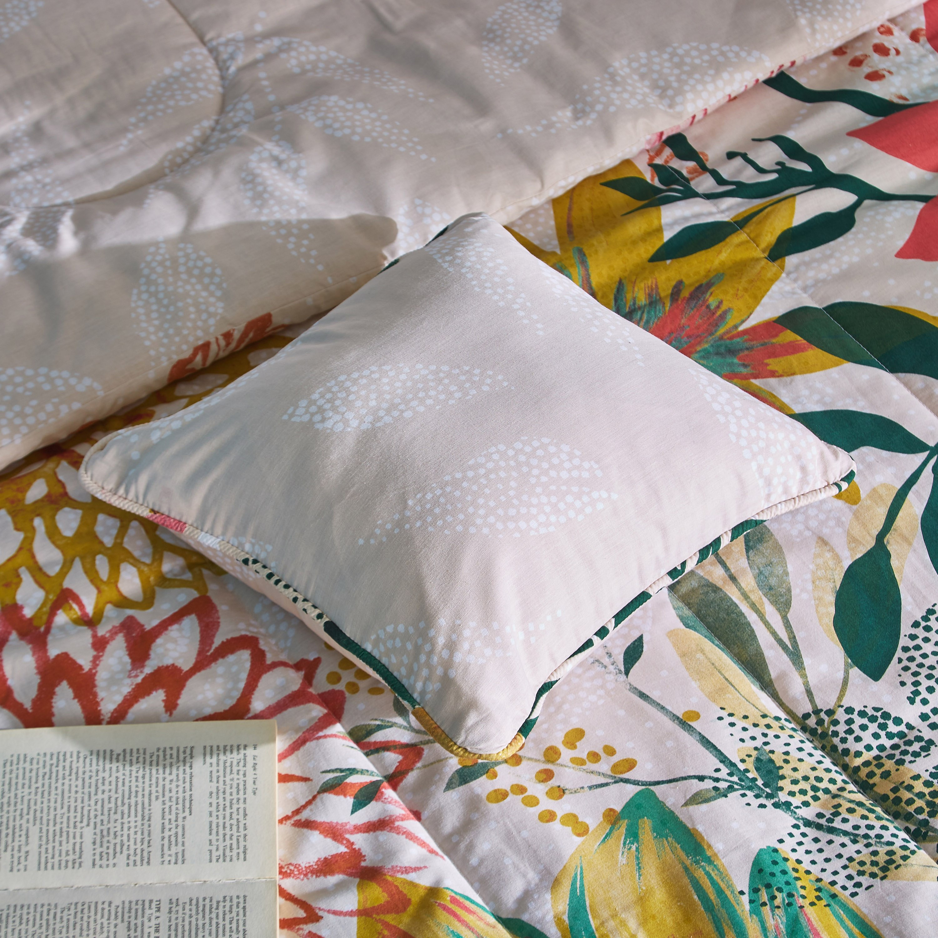 طقم لحاف قطن مزدوج بطبعات 5 قطع من فلوري - 160x220 سم-hbxhomeware-hbxdecorandfurnishings-image-6