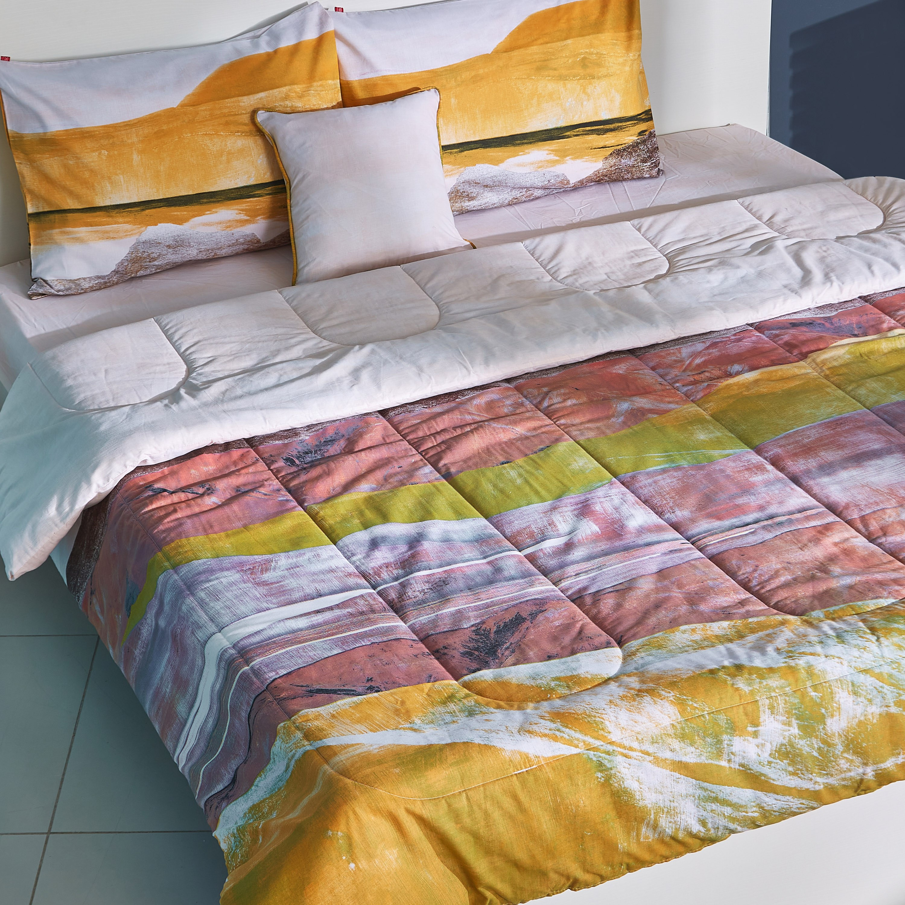 طقم لحاف مزدوج قطن بطبعات 5 قطع من جولدن لاند - 160x220 سم-hbxhomeware-hbxdecorandfurnishings-image-2