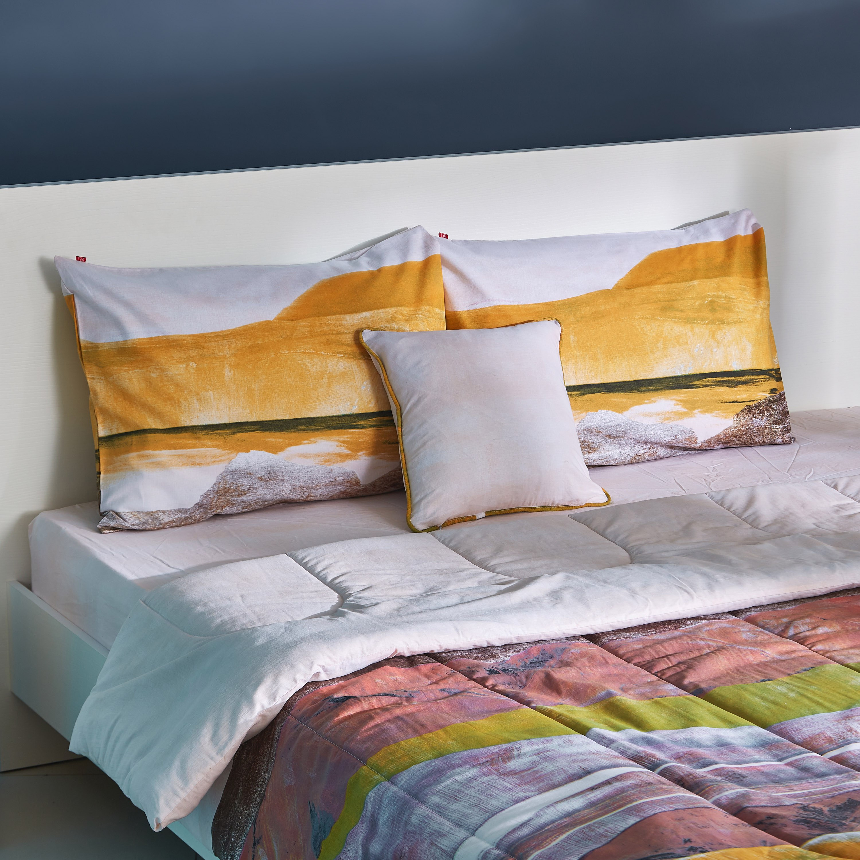 طقم لحاف مزدوج قطن بطبعات 5 قطع من جولدن لاند - 160x220 سم-hbxhomeware-hbxdecorandfurnishings-image-4