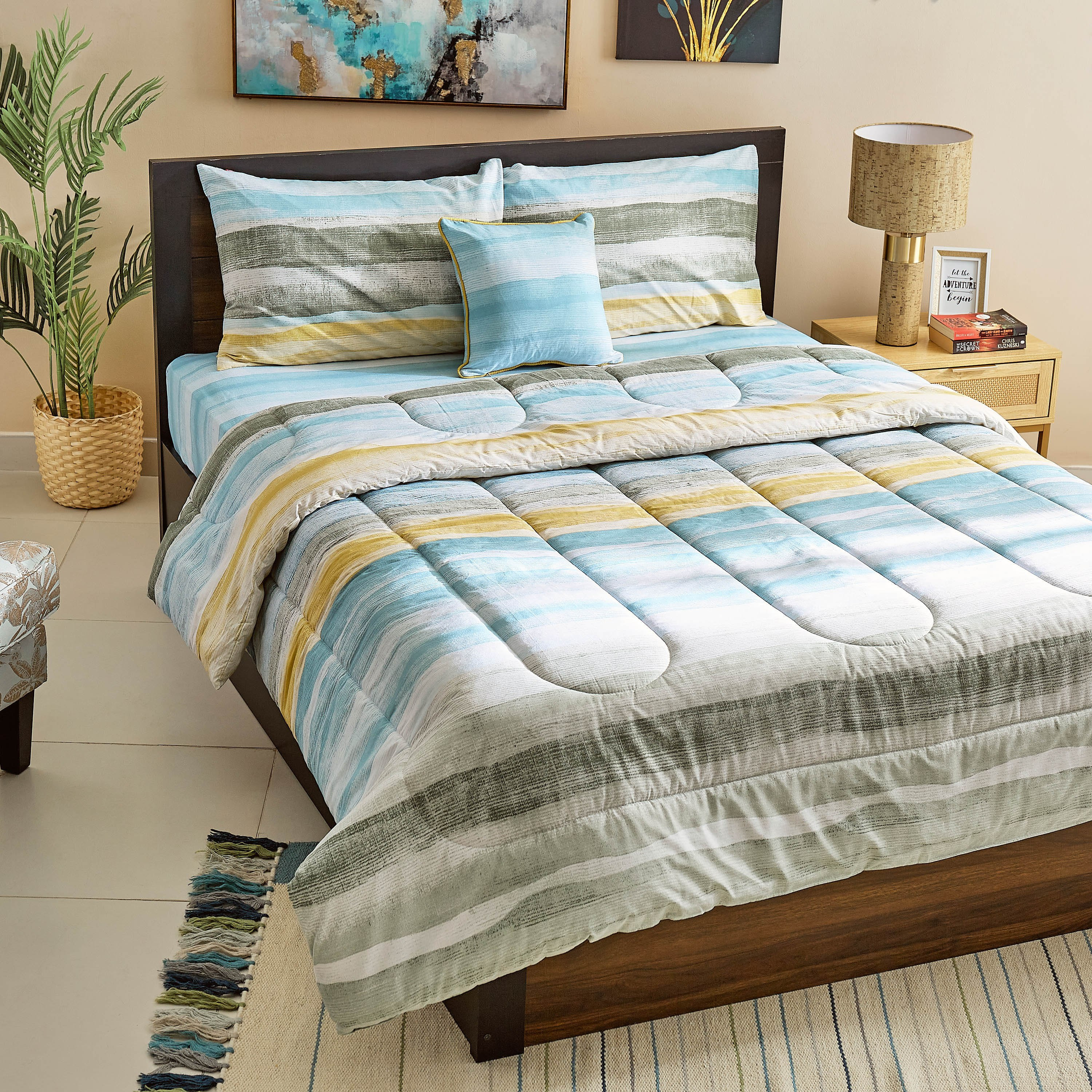 Palette Printed Cotton Twin 5-Piece BIAB Comforter Set - 160x220 cm-hbxhomeware-bedding-bedinabag-image-1